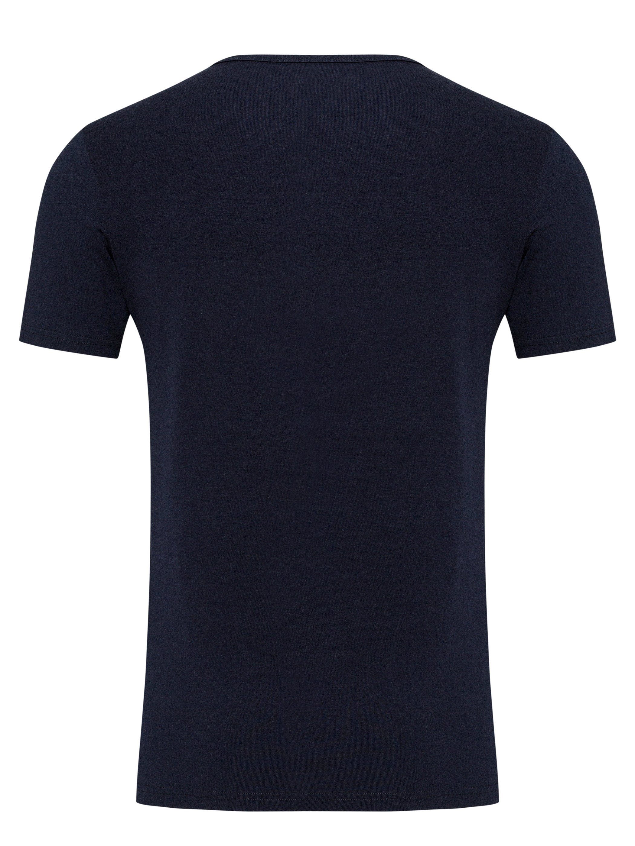 Neck 194020) Blau modernes (Dark Basic Mythic Yazubi (Set, 5er-Pack) Crew Tee sapphire 5-Pack Rundhalsshirt T-Shirt