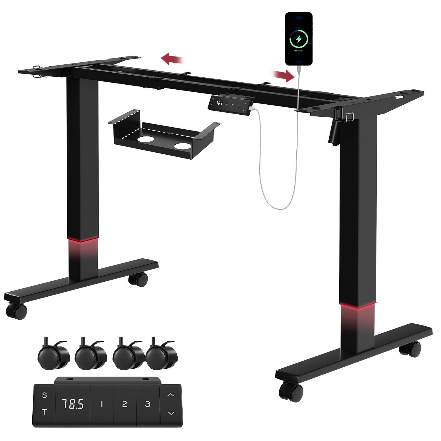 HOMALL Schreibtisch Elektrisch höhenverstellbares Tischgestell mit Wecker A günstig online kaufen