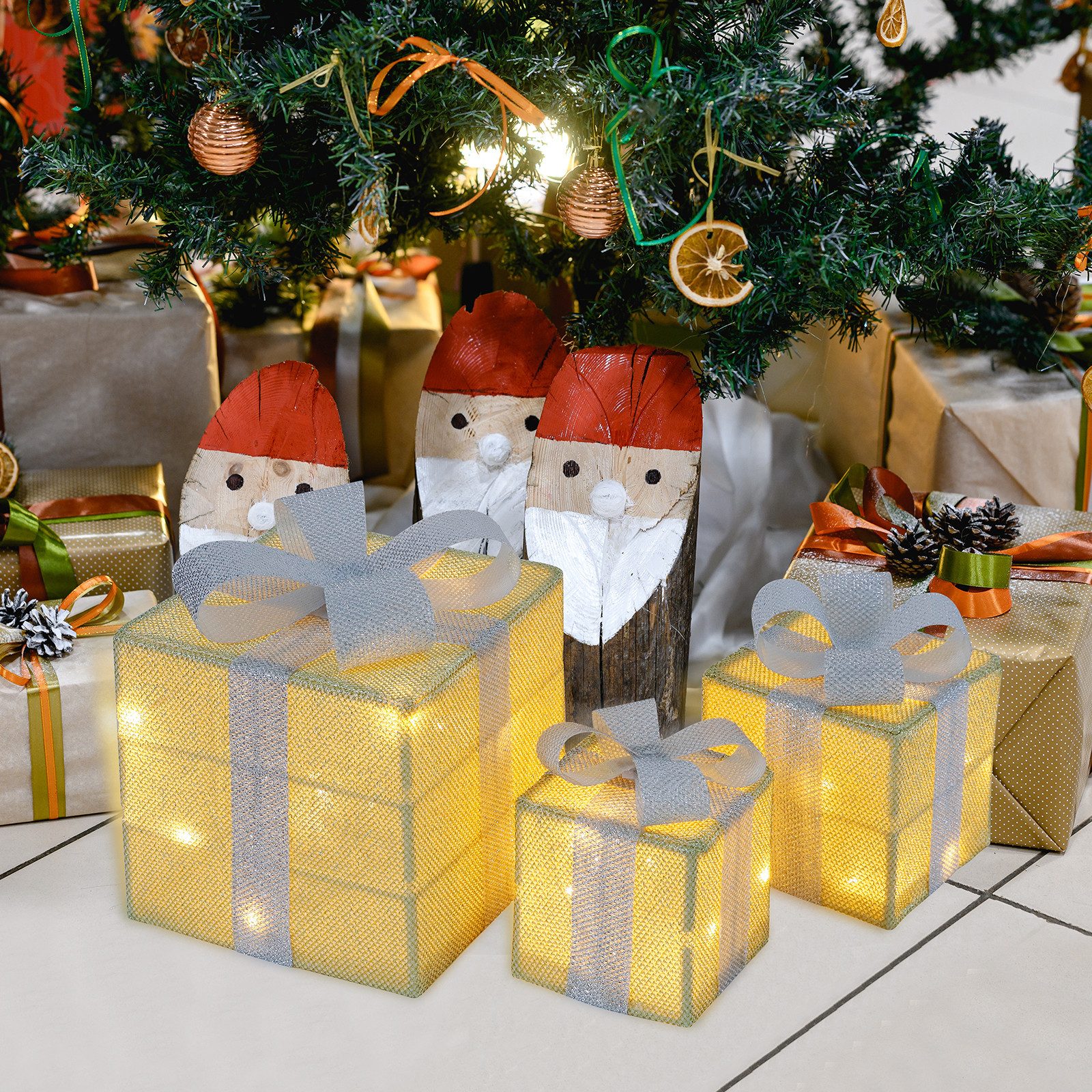 CCLIFE Weihnachtsfigur LED Geschenkbox 3er Set günstig online kaufen