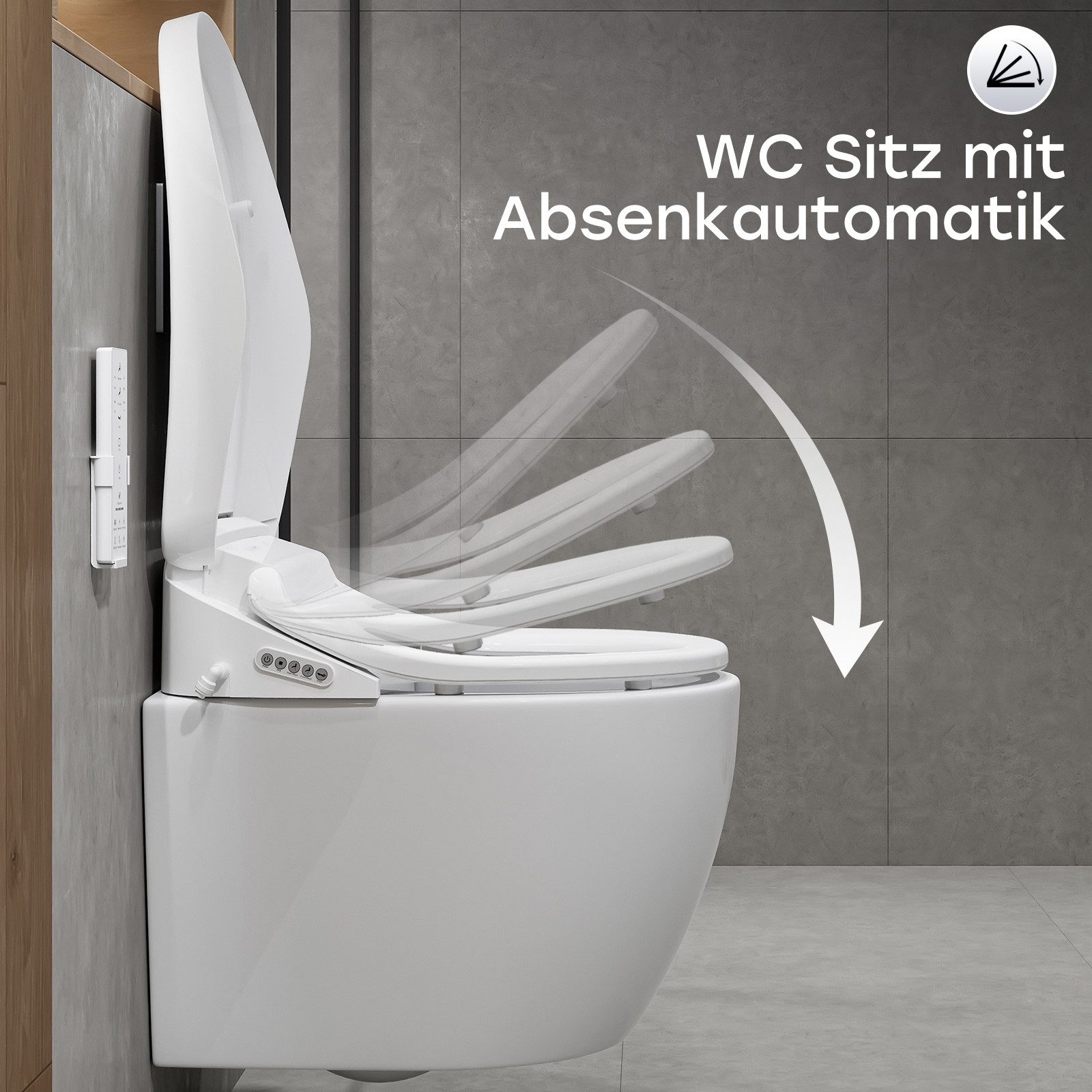 HOROW Dusch-WC-Sitz Bidet Dusch WC Aufsatz, Elektrischer Bidet Sitz mit Fernbedienung (Toilettendeckel mit Bidet) – Bild 3 von 5