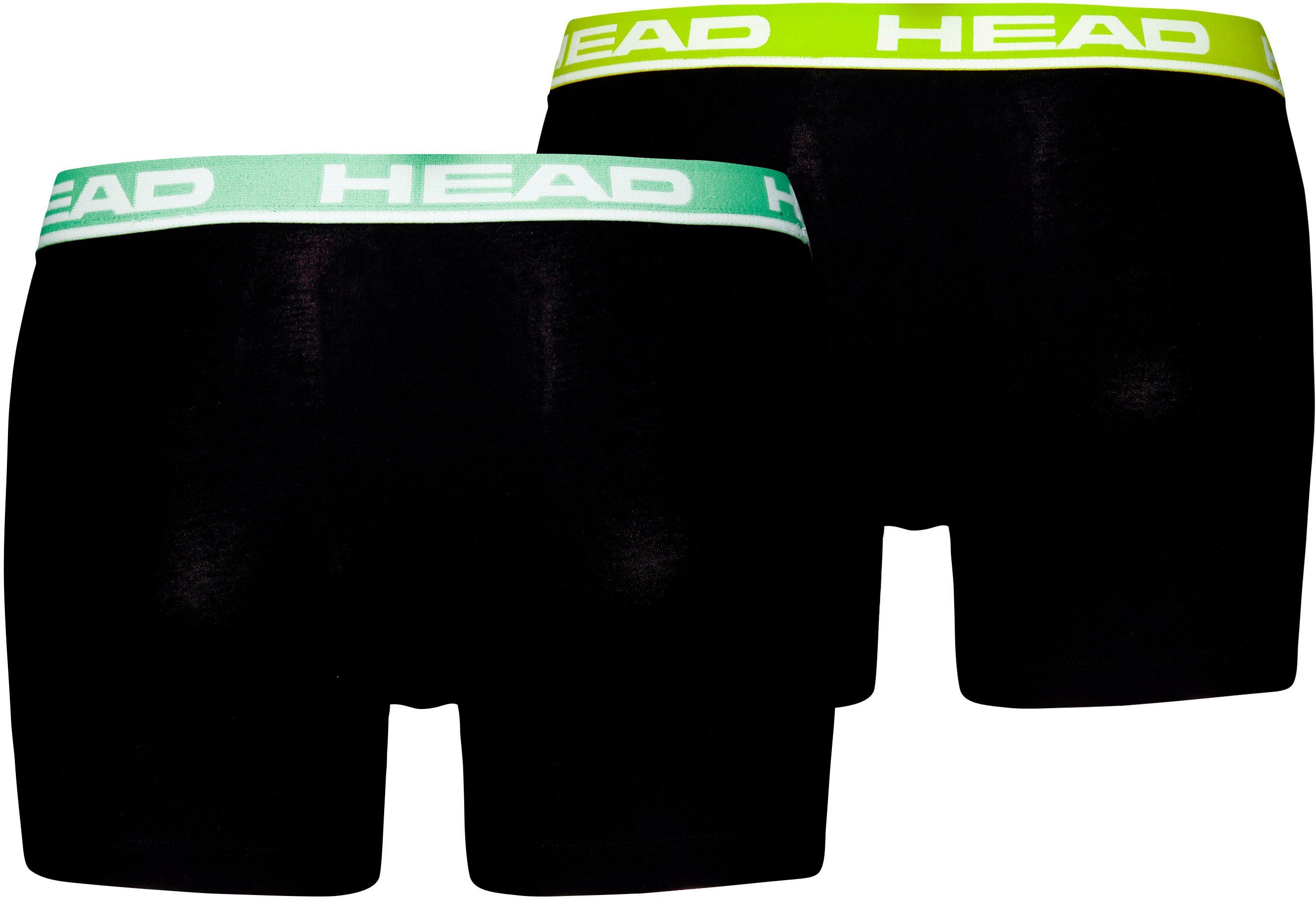 (2-St) Trunks aus superweicher Boxershorts Head grün-schwarz Baumwolle