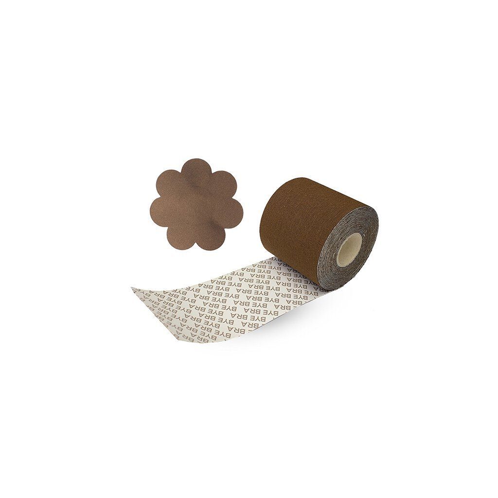 Klebe-BH Bye Bra - Body Tape Roll 6,5 cm x 5m + Satin Nipple Covers Brown
