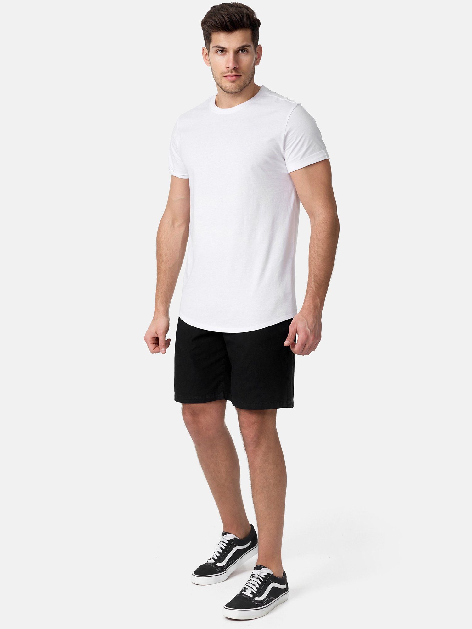 schwarz Hose in & A205 moderne Leinen-Optik zeitlose Shorts kurze Tazzio