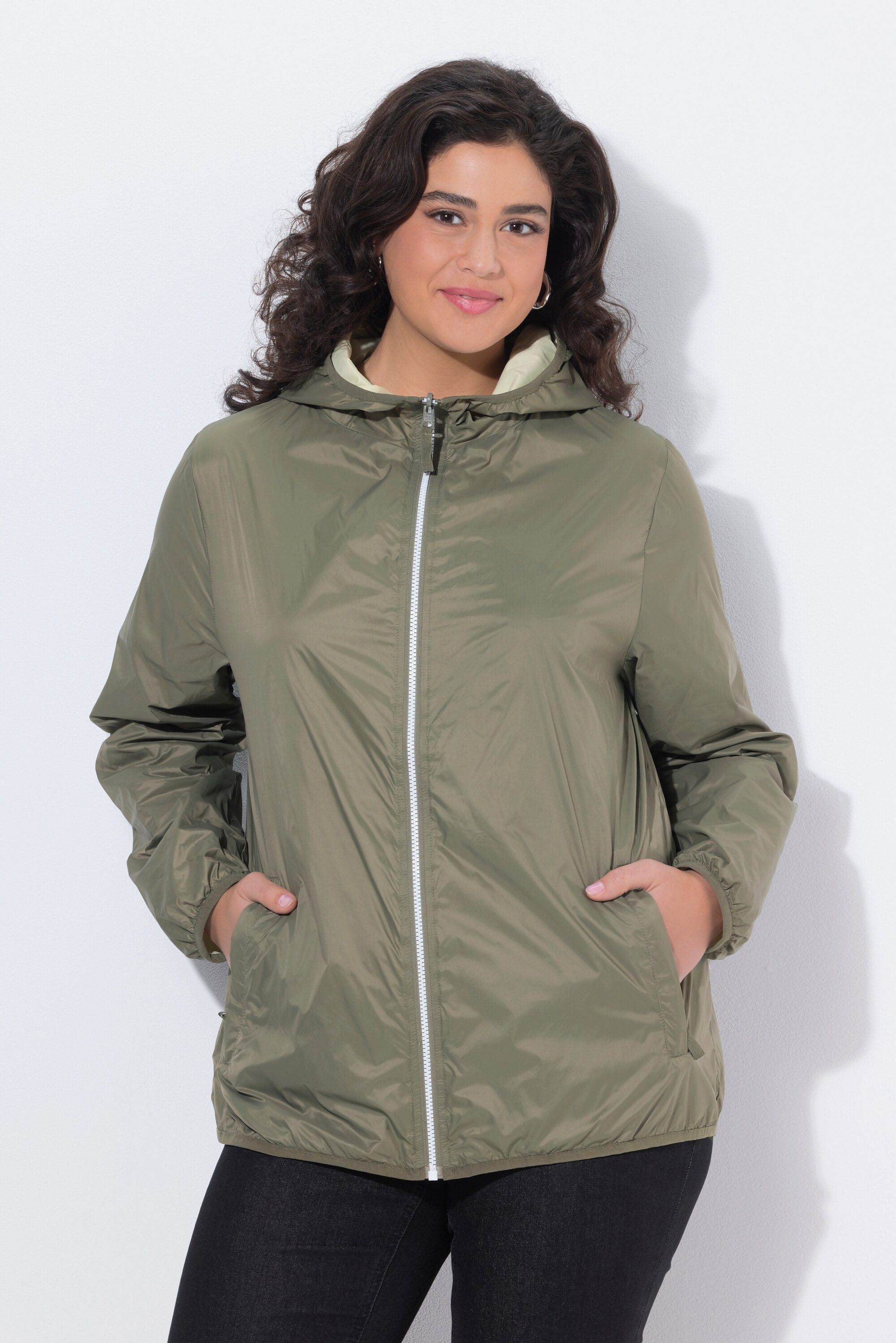 Ulla Popken Outdoorjacke HYPRAR Wendejacke wasserabweisend Kapuze