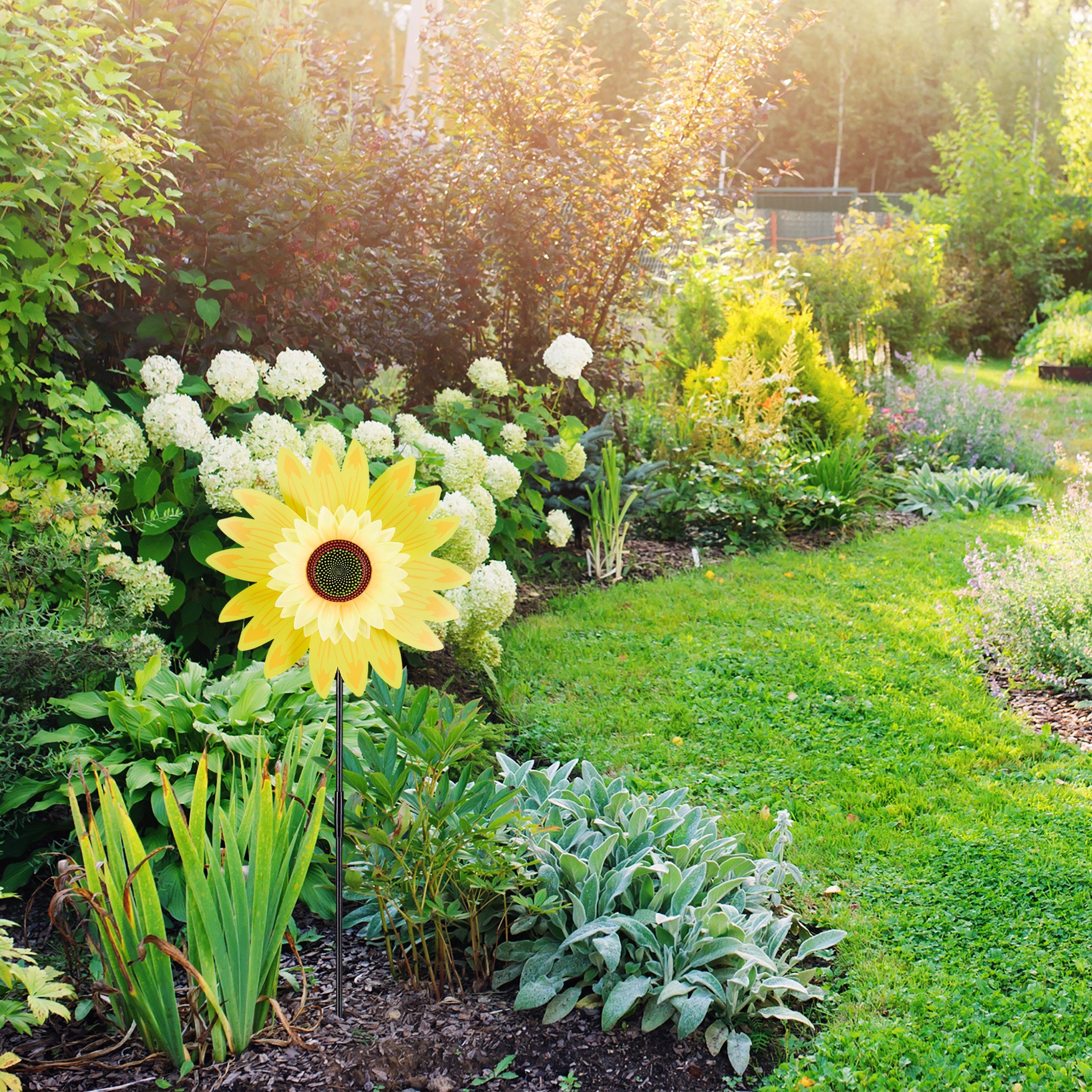 relaxdays Deko-Windrad Windrad Blume für Garten