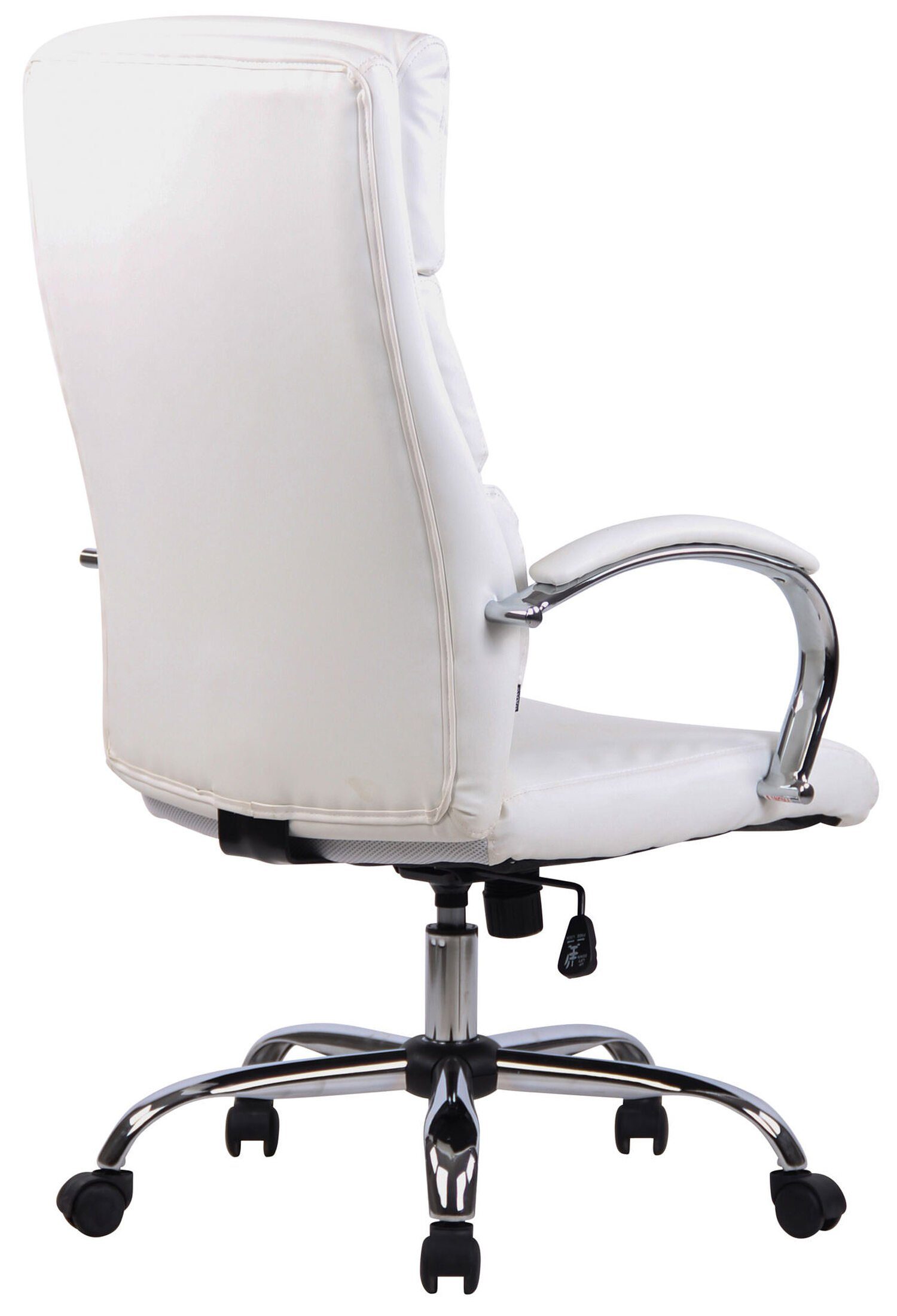 TPFLiving Bürostuhl geformter Chefsessel, mit ergonomisch Drehstuhl, bequemer (Schreibtischstuhl, Gamingstuhl), - Bradley Kunstleder Sitzfläche: chrom weiß Metall Gestell: Rückenlehne