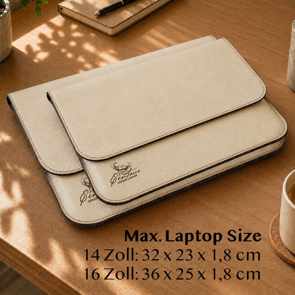 Centaur Laptoptasche aus echtem Leder, Notebooktasche, Hochwertiges Leder, echtes Rindleder, Handarbeit