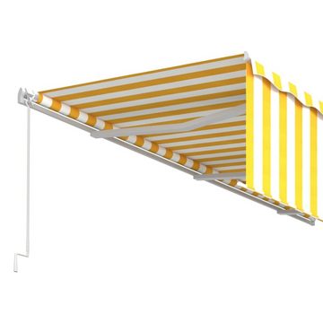furnicato Markise Manuell Einziehbar mit Rollo 6x3 m Gelb & Weiß