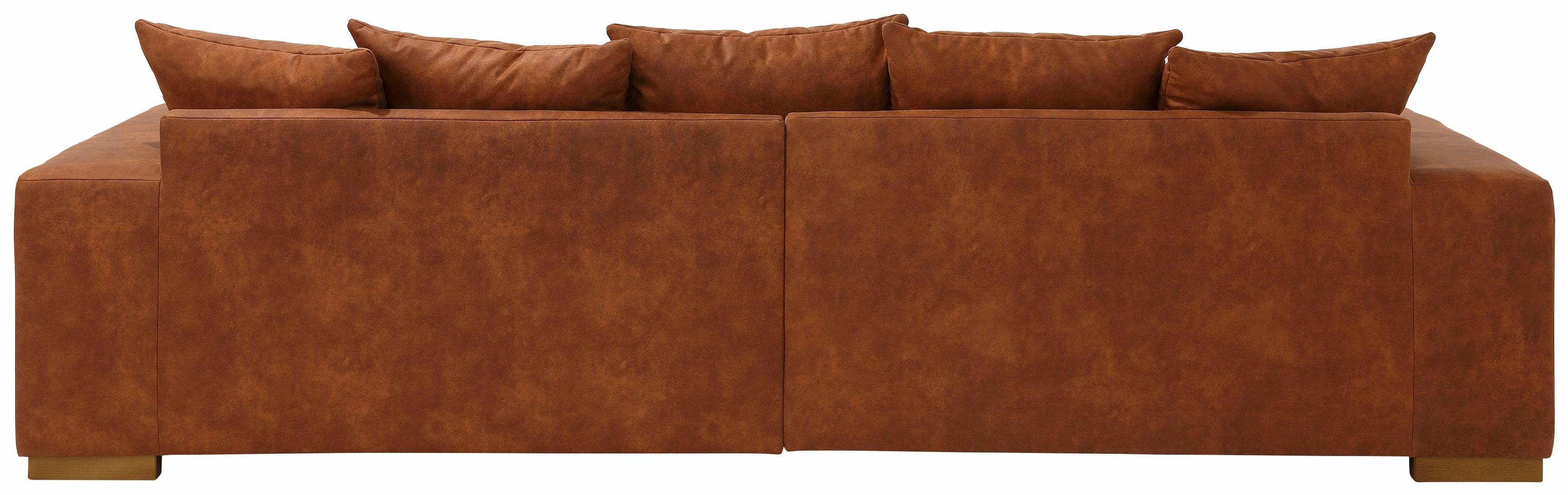 Home affaire Big-Sofa Neapel, mit vielen losen Kissen, in 2 Bezugsqualitäten
