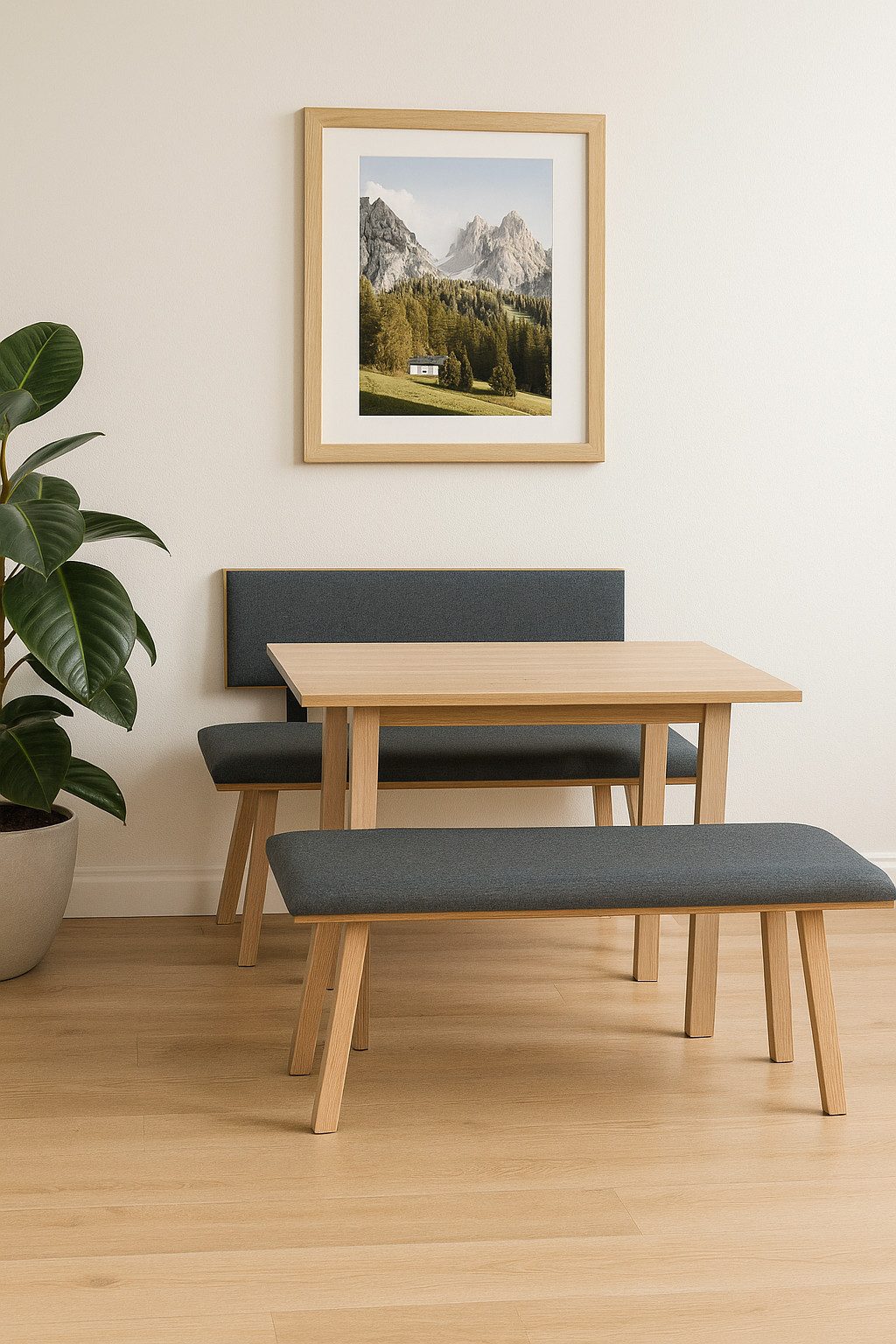 kundler home Eckbankgruppe 'Die Klassische' aus Holz massiv, Esszimmerbank, Tisch mit Bank, (Set), Bestehend aus 1 Esszimmerbank mit Lehne, 1 Sitzbank, 1 Tisch