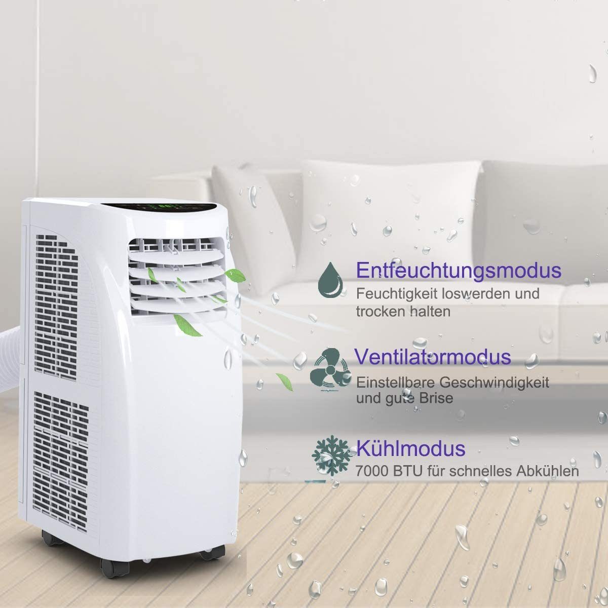 COSTWAY Klimagerät, 4in1, 7000 BTU/2,6KW, Fernbedienung günstig online kaufen