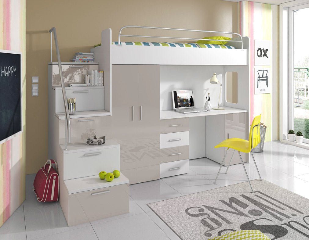 Luxusbetten24 Hochbett Kinderhochbett Dream mit Schreibtisch, günstig online kaufen