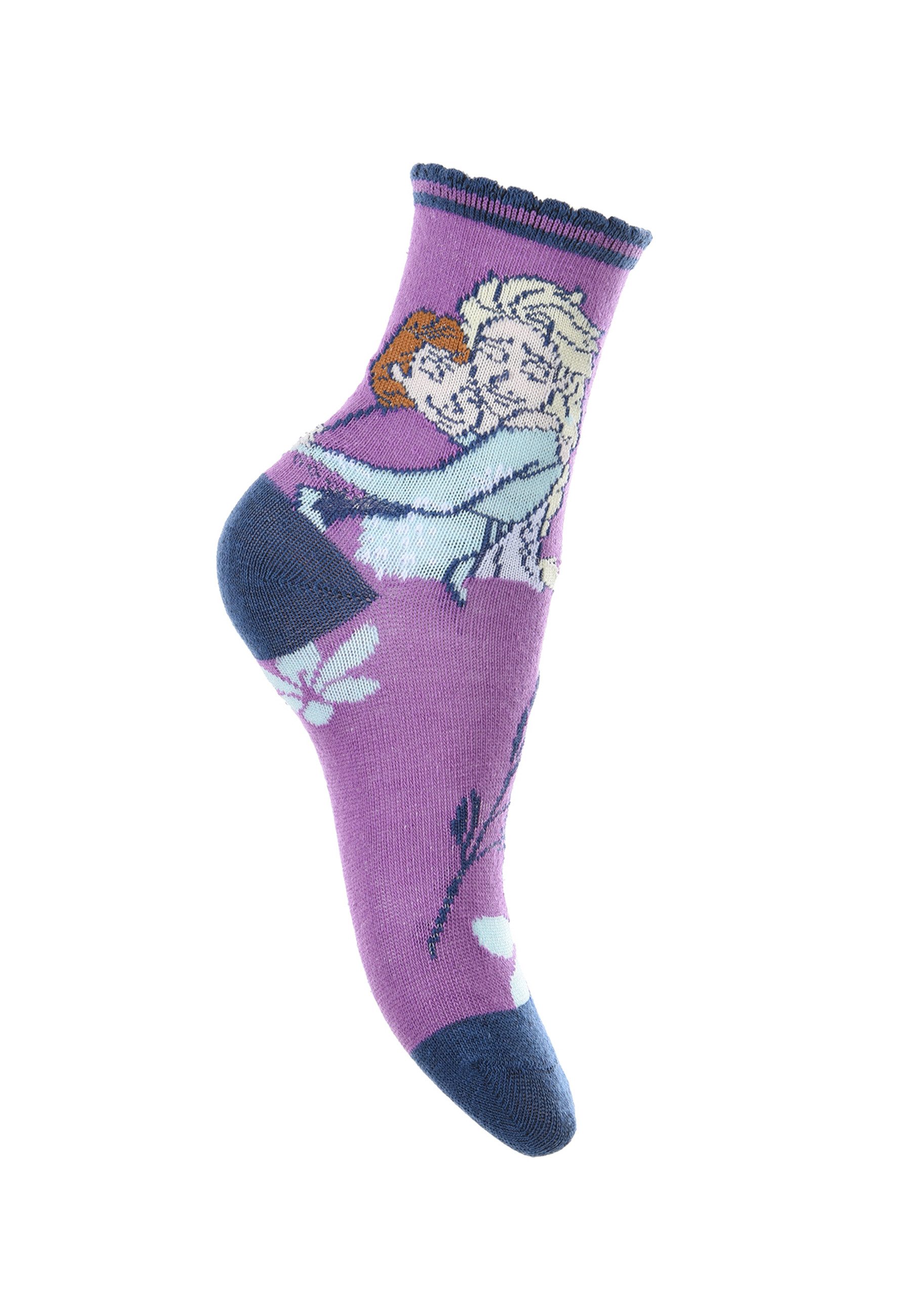 Disney Frozen Socken Eiskönigin Anna & Elsa Kinder Mädchen Socken Strümpfe (3-Paar)