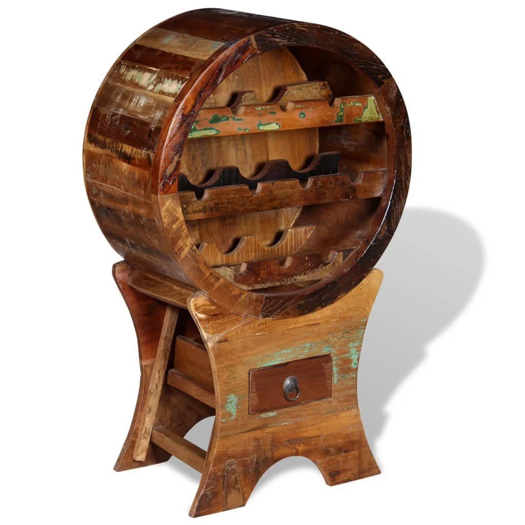 furnicato Weinregal für 10 Flaschen Altholz Massiv, 1-tlg.