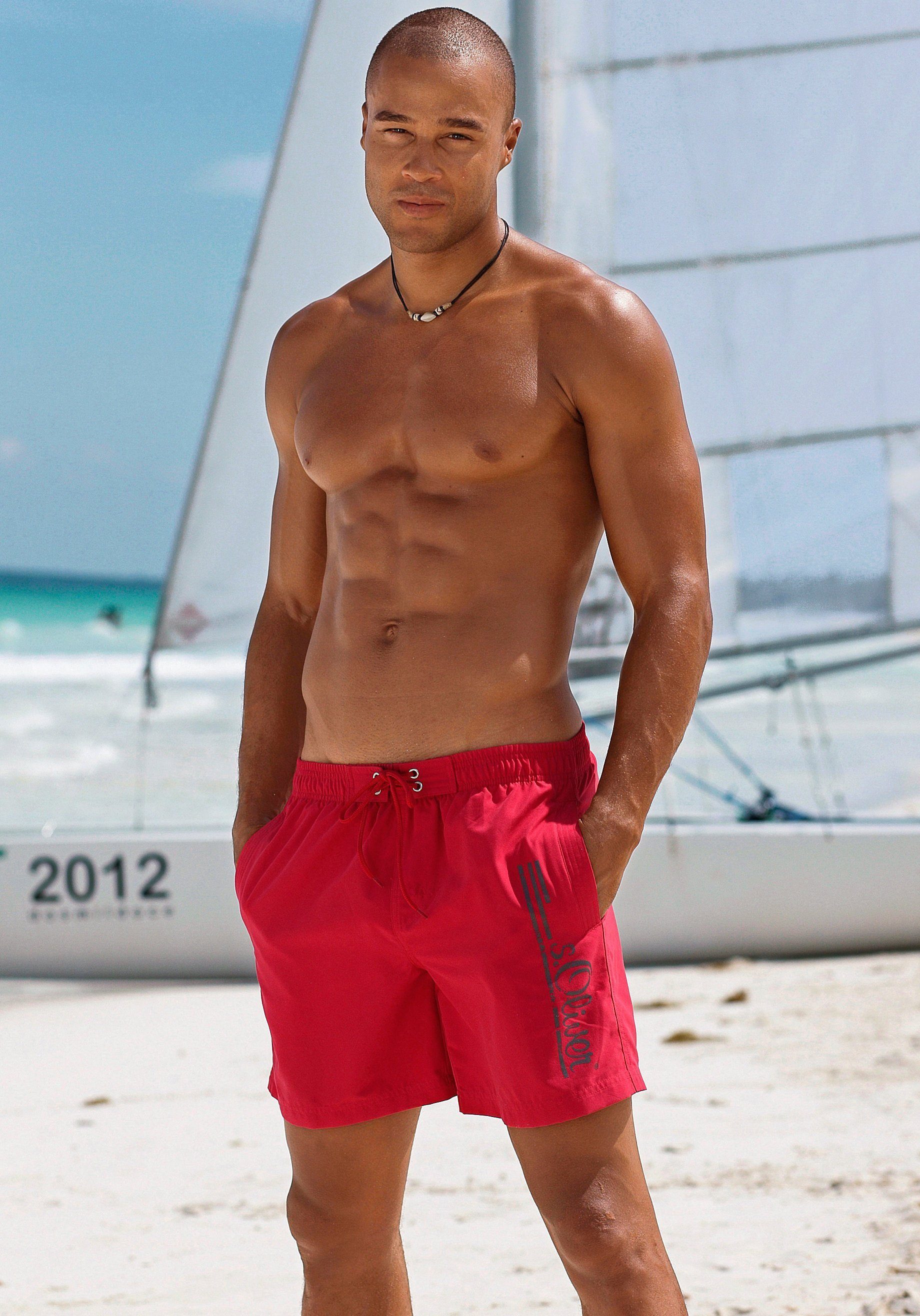 s.Oliver Badeshorts "Philip", mit Logo-Print im Used-Look günstig online kaufen