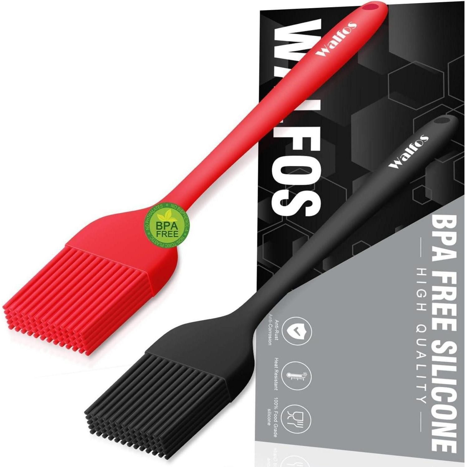 Walfos Backpinsel Backpinsel Silikonpinsel Set (21cm) Küchenpinsel Grillpinsel BBQ