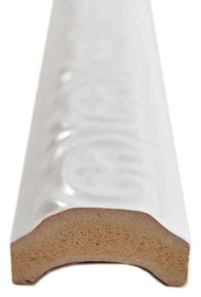 Mosani Fliesen-Bordüre Profil Keramikmosaik Borde weiß glänzend / 10 Stück, Weiß