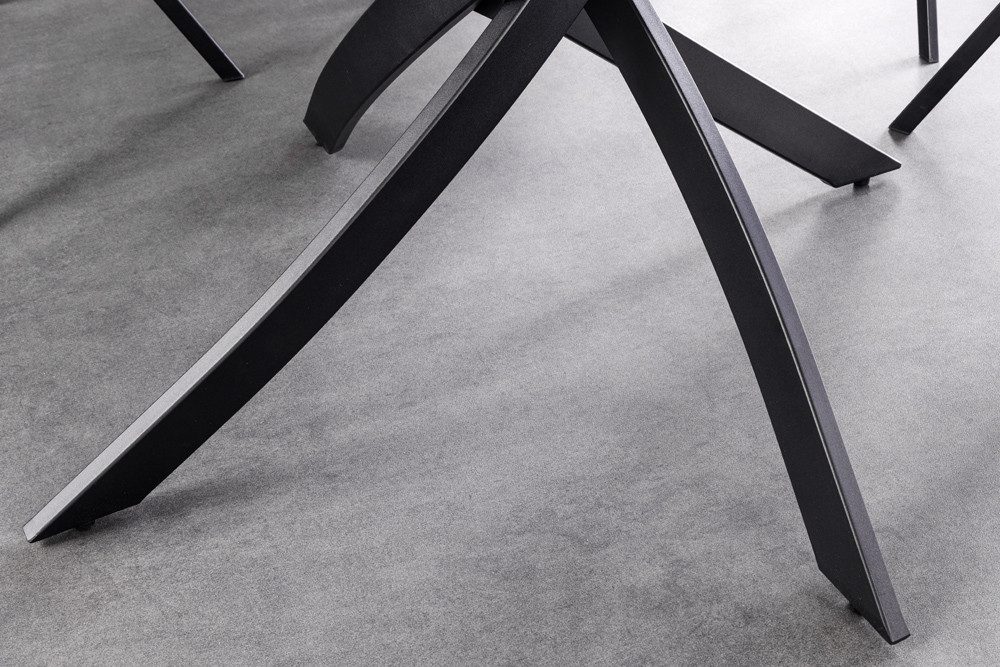 riess-ambiente Esstisch ALPINE 120cm weiß/schwarz - rund, Keramik, Marmor-Optik, Metall (Einzelartikel, 1-St), mir Sterngestell & Platz für 4 Personen – ideal f – Bild 4 von 5