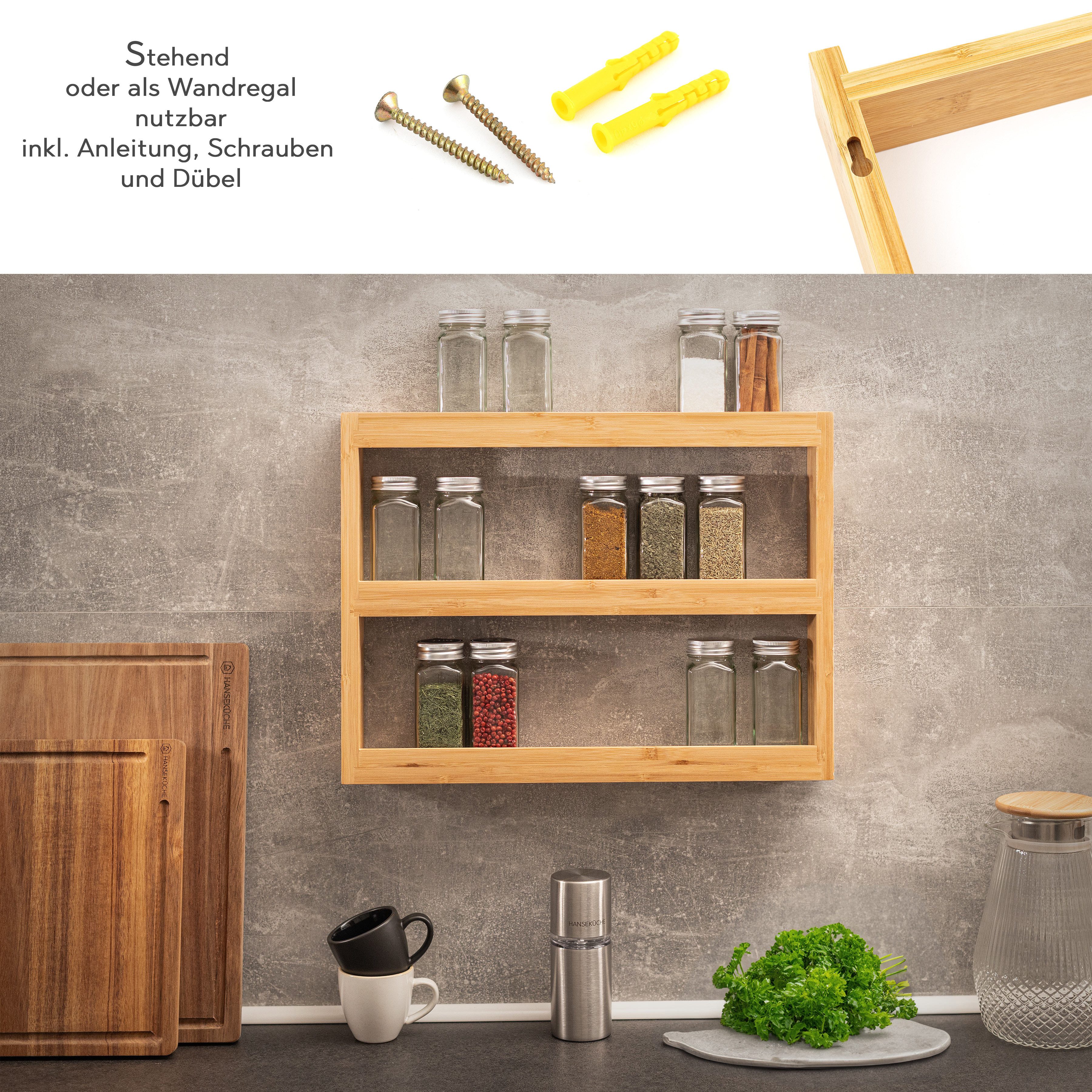 Hanseküche Gewürzregal Gewürzregal aus Holz – FSC®-zertifiziert, Komplettse günstig online kaufen