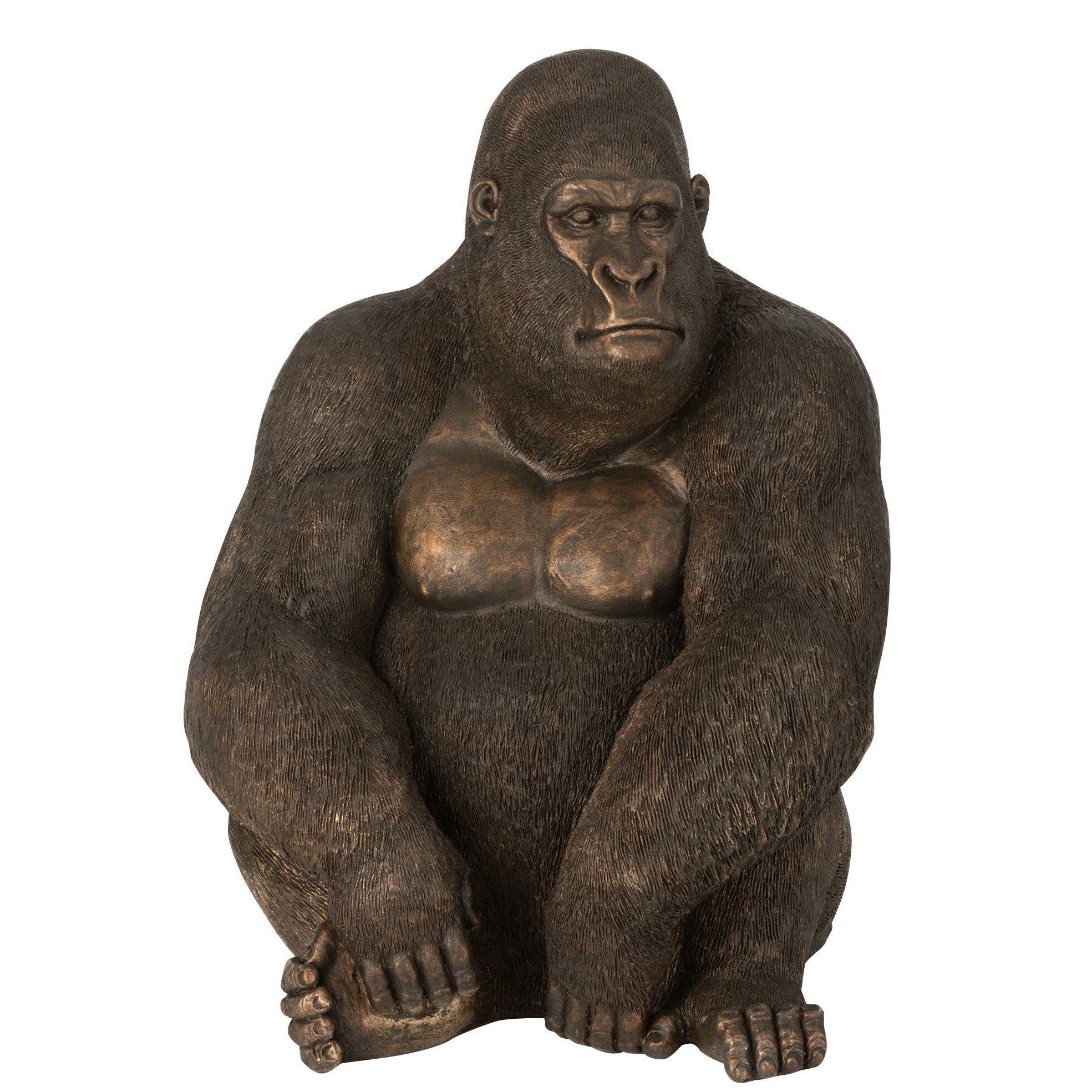 GILDE Dekoobjekt Poly Farbe Handgefertigter dunkelbrauner mittelgroßer in - Gorilla aus