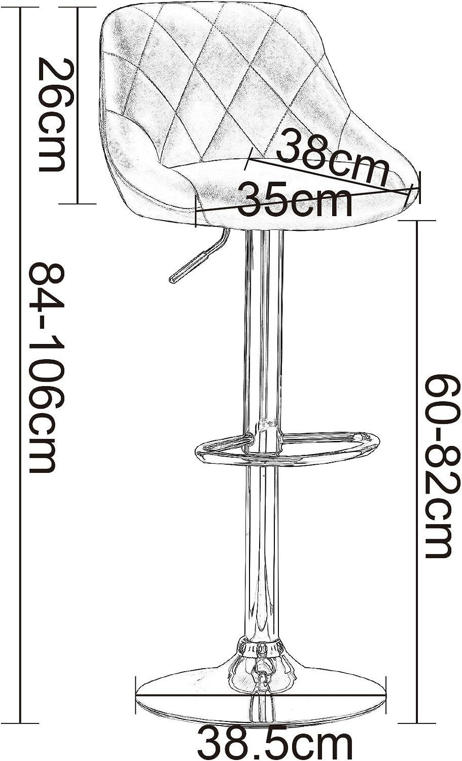 drehbar aus Sitzfläche Kunstleder Woltu Weiß+Schwarz Barhocker 2 Drehhocker (4 St), farbig