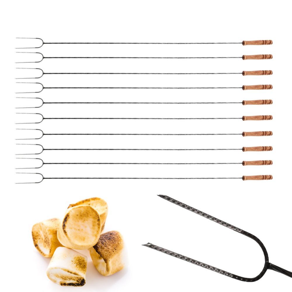 GarPet Lagerfeuer-Grillspieß Grillspieß Lagerfeuer 100cm extra lang 10 Stück im Set Wurst Spieß