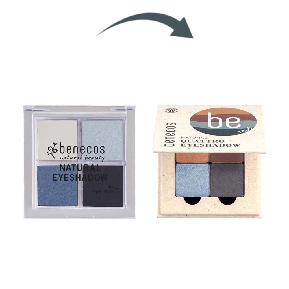Benecos Lidschatten Natural Quattro Eyeshadow - True Blue 8g