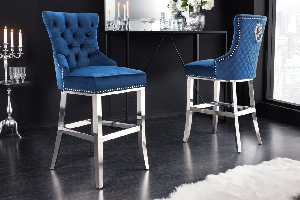 riess-ambiente Barhocker CASTLE DELUXE royalblau / günstig online kaufen