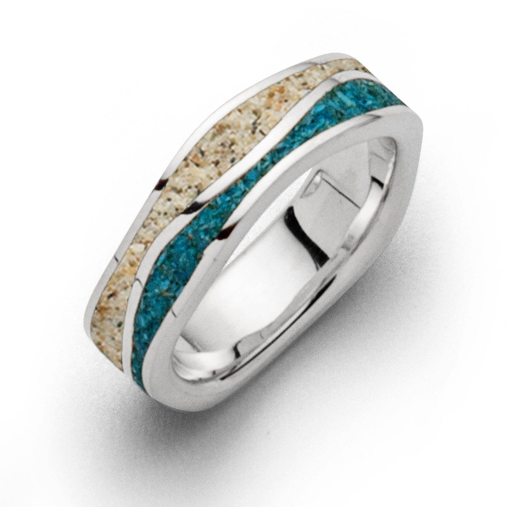 DUR Fingerring DUR Schmuck: Ring „Strandwellen“ mit Strandsand und Steinsand R5105