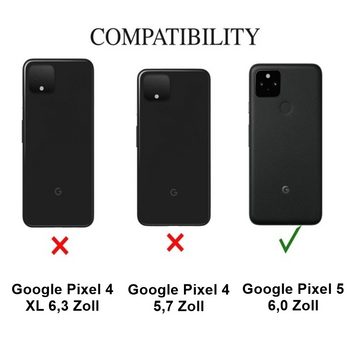 CoverKingz Handyhülle Google Pixel 5 Handyhülle Silikon Case Cover Tasche Bumper Etui 15,2 cm (6 Zoll), Handyhülle Bumper Silikoncover Softcase Carbonfarben