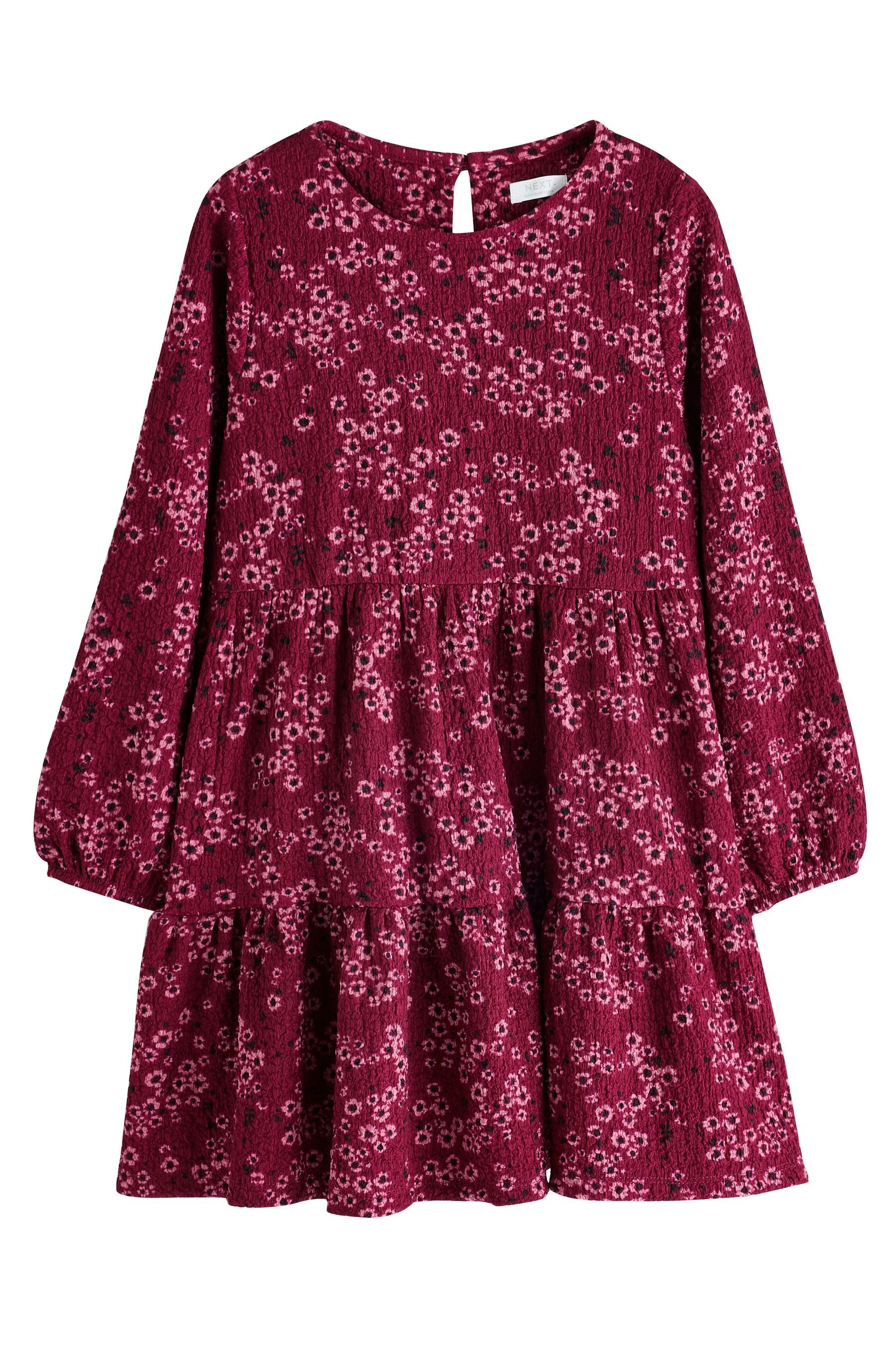 Next Jerseykleid Langärmeliges Jerseykleid in Knitteroptik (1-tlg)