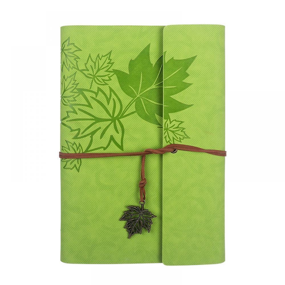 Notizbuch, Tagebuch, Nachfüllbar Tagebuch Notizbuch GelldG Vintage-Spiralbindung Leder grün
