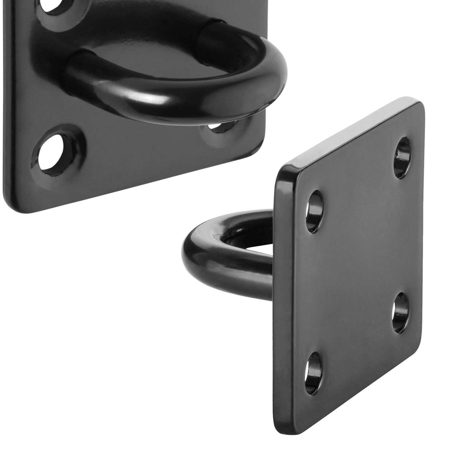 SO-TECH® Montagezubehör Befestigungs- und Zurröse für Sonnensegel, Sandsack, Seilzug (6 St), 35 x 30 mm Ankerplatte aus V2A Edelstahl SS304 schwarz