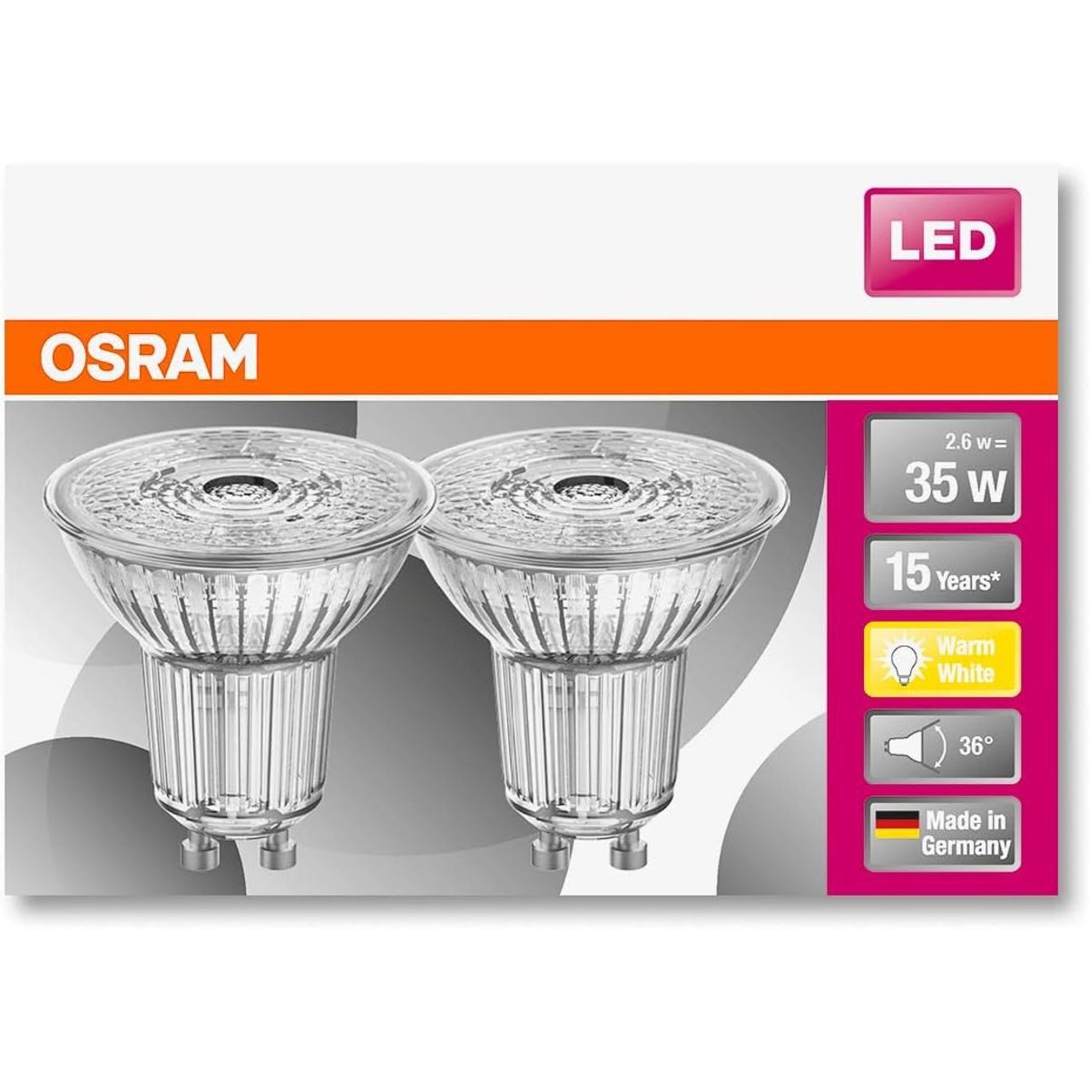 Osram LED-Leuchtmittel OSRAM LED Star PAR16, Sockel: GU10, Nicht Dimmbar, Warmweiß, Ersetzt e, 1 St., OSRAM LED Star PAR16, Sockel: GU10, Nicht Dimmbar, Warmweiß, Ersetzt e