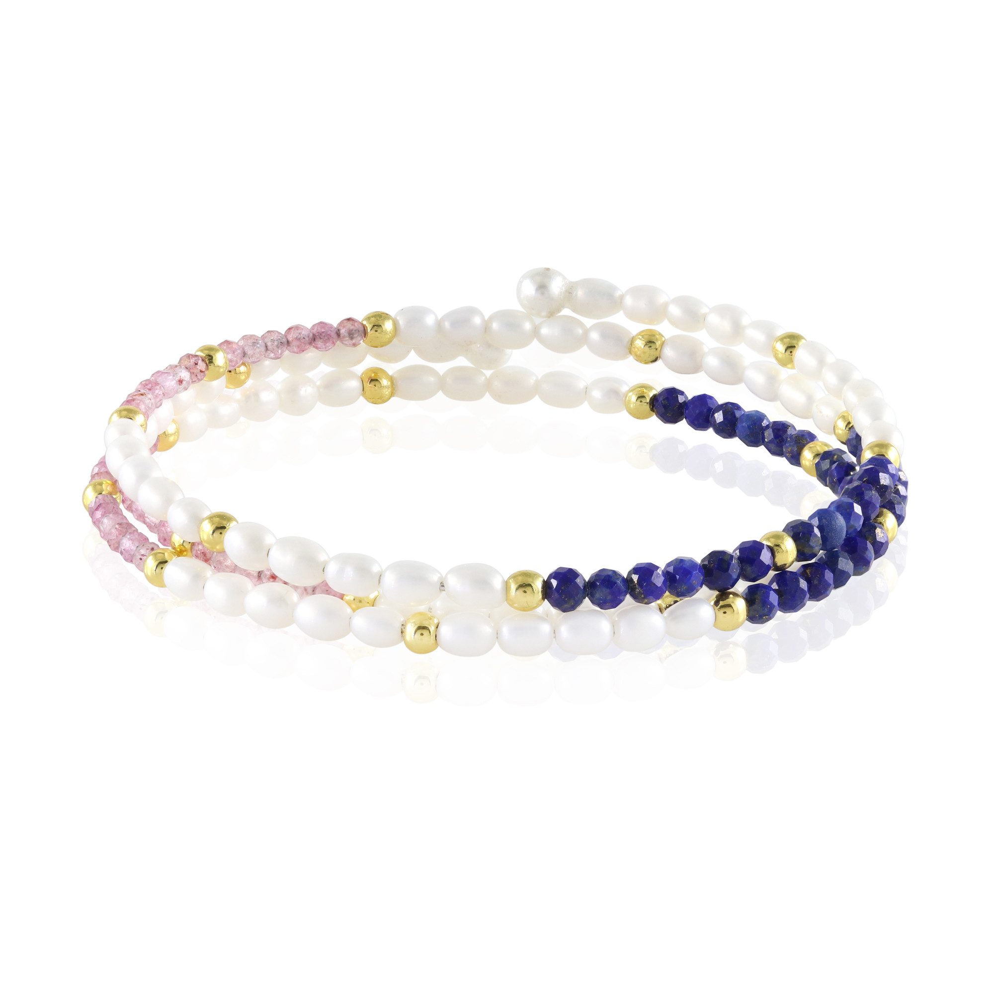 Cavill Perlenarmband Perle & Lapis Stahlarmreif (1-tlg)