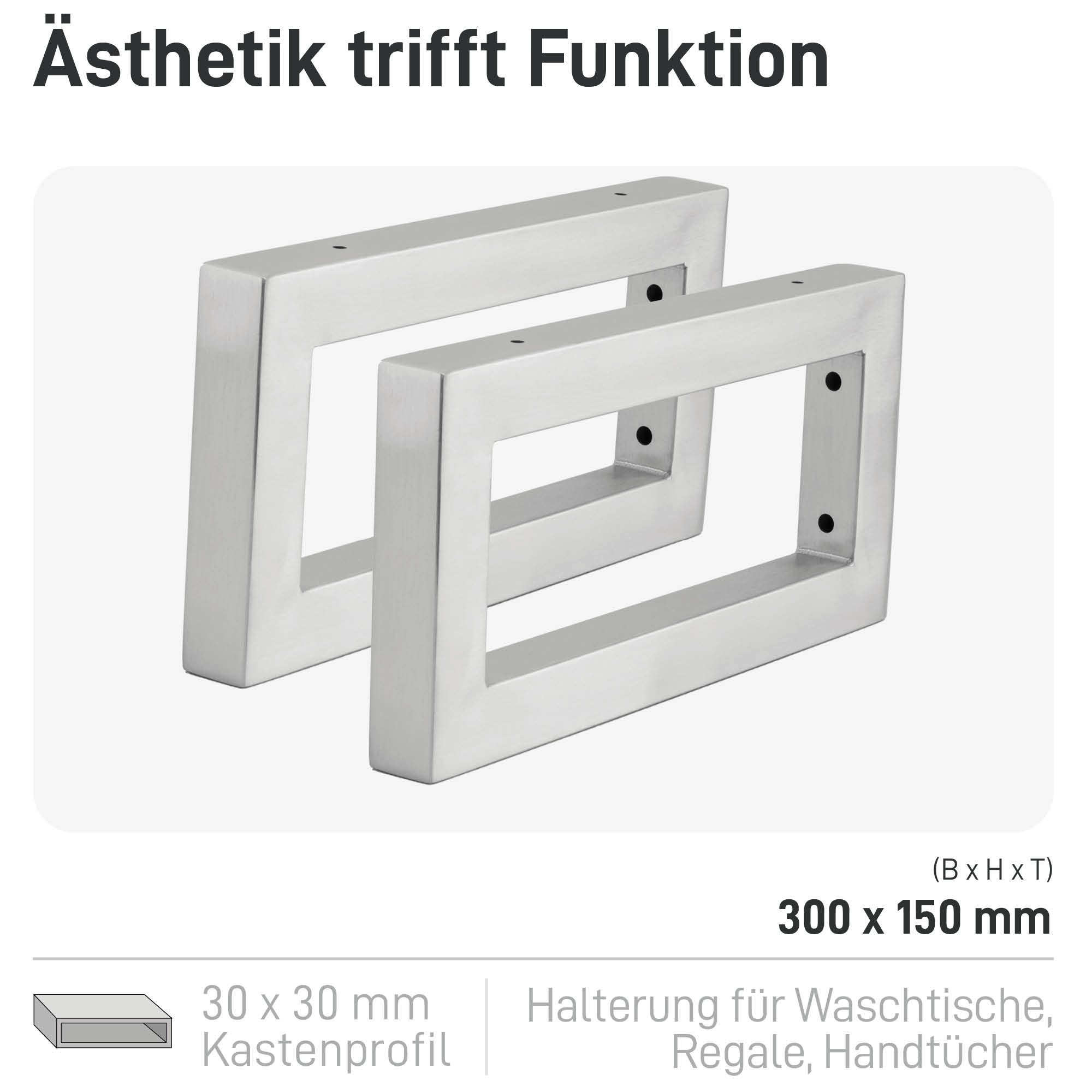 Natural Goods Berlin Wandregalhalter Wandkonsole RECHTECK, 2-tlg. günstig online kaufen