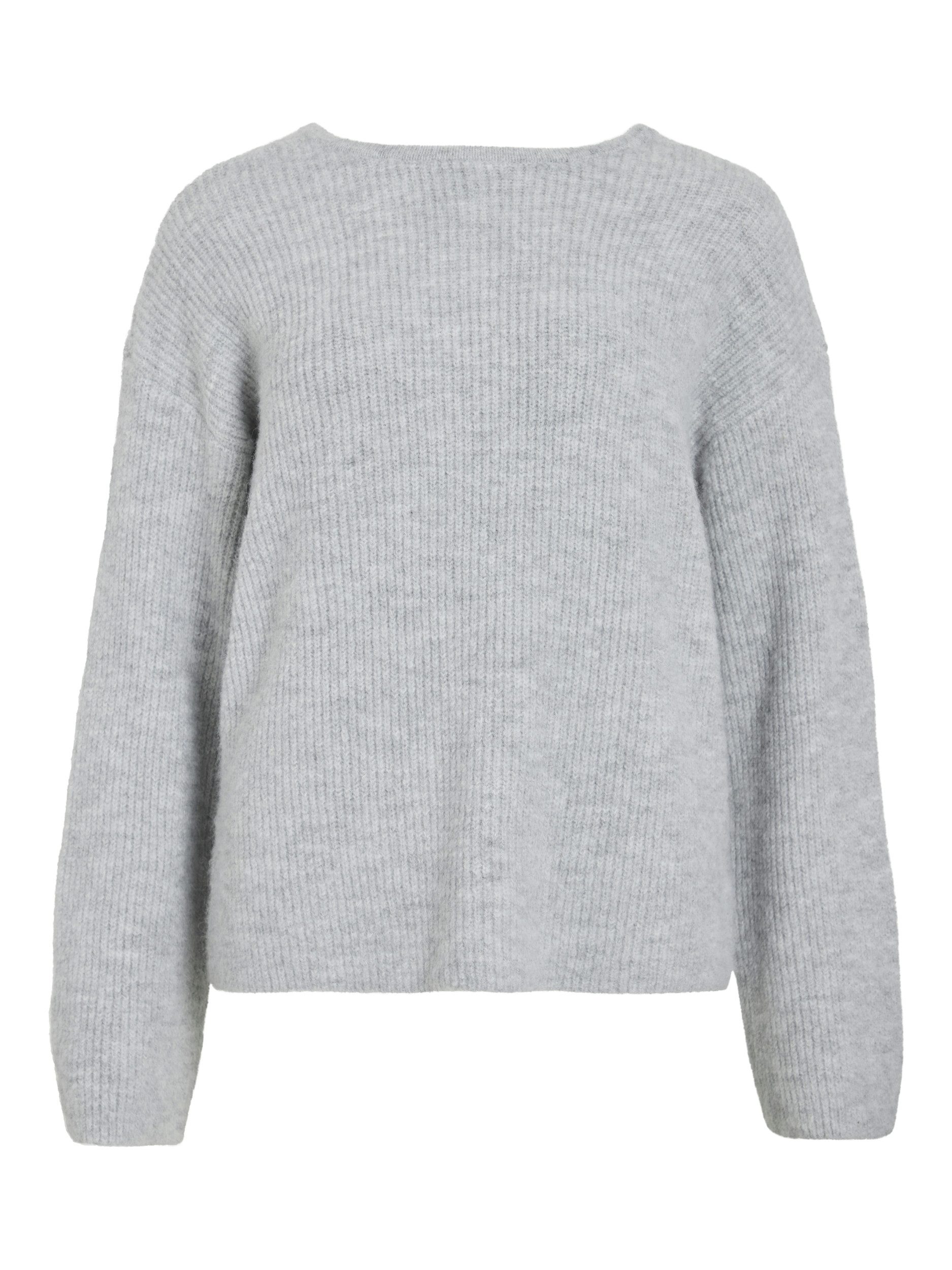 Strandpullover VIRETTA O-NECK L/S KNIT BOW TOP/LN Light Grey Denim/DTM BOW