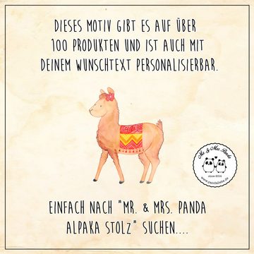 Mr. & Mrs. Panda Glas Alpaka Stolz - Transparent - Geschenk, Lama, Latte Macchiato, Cappucc, Premium Glas, Herzliche Motive