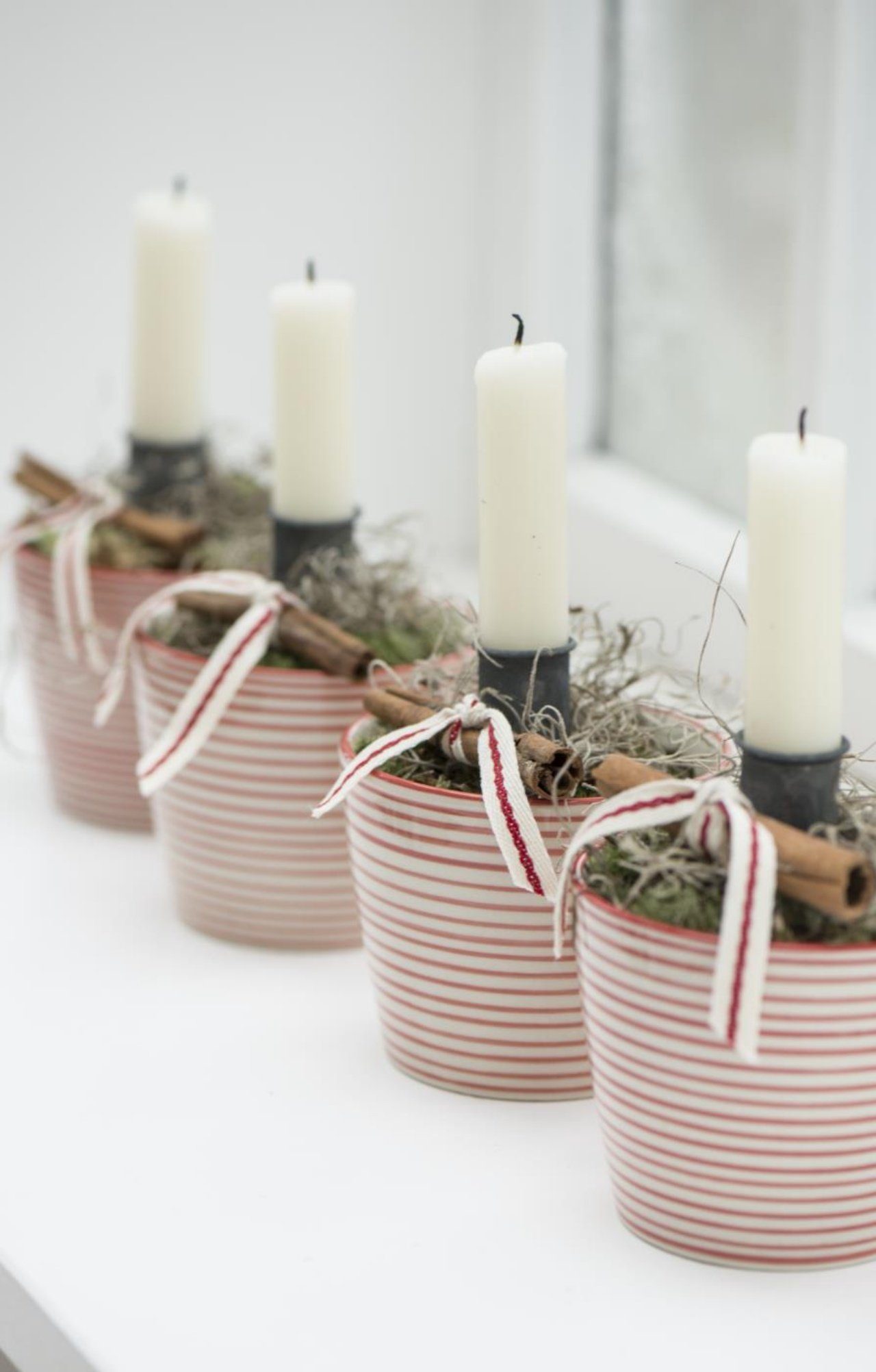 Ib Laursen Tafelkerze (Packung, 1-tlg., Pack), 8er Set klassische Stabkerzen in milky brown