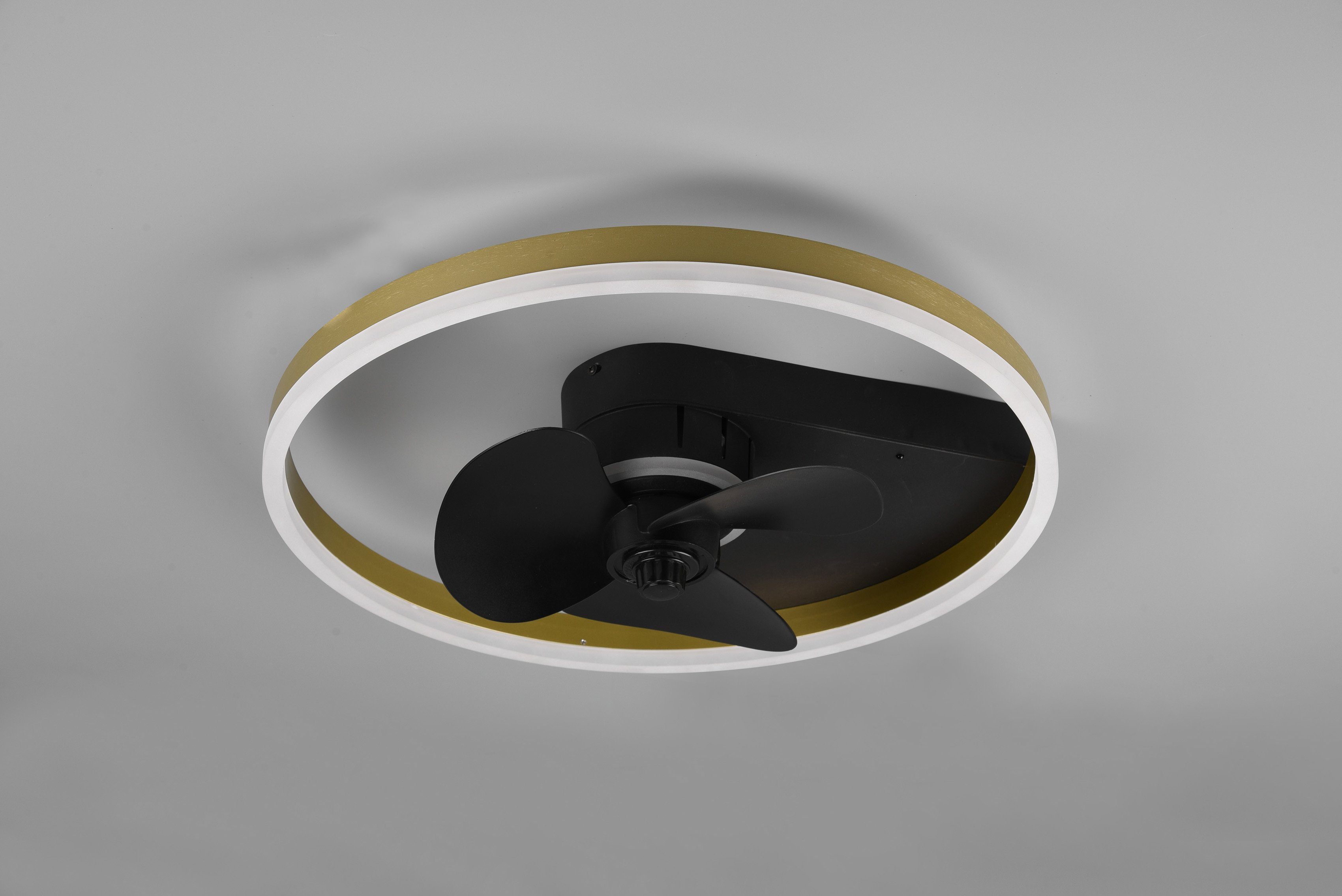 TRIO Leuchten LED Deckenleuchte Ventilator integriert, getrennt Ventilatorfunktion, Ventilator, schaltbar Warmweiß, Fernbedienung., Leuchte/ Timerfunktion, LED fest Borgholm, mit