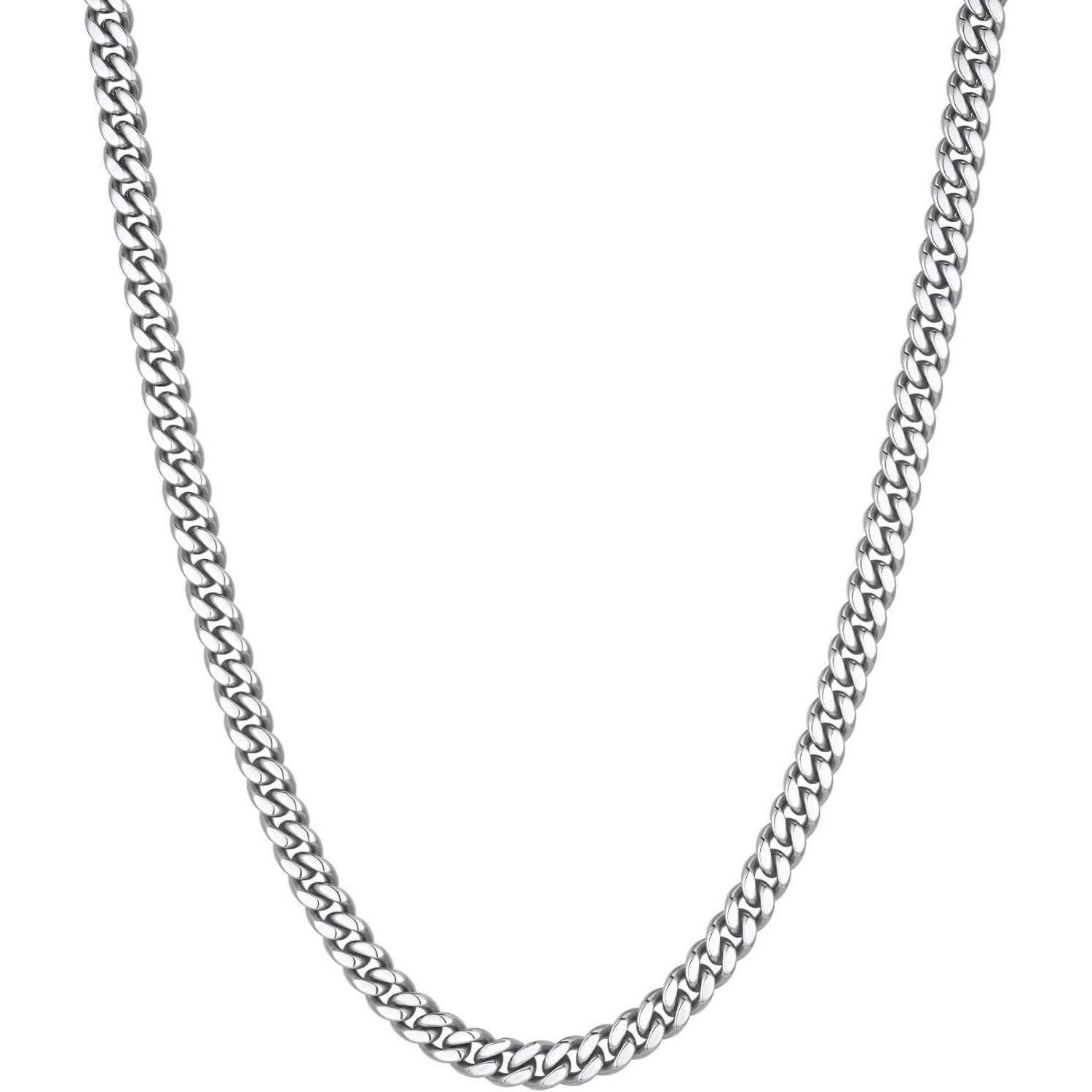 LuxusKollektion Panzerkette Panzerkette Herren Kubanisch Edelstahl Silbrig-4mm 46.0 Zentimeter
