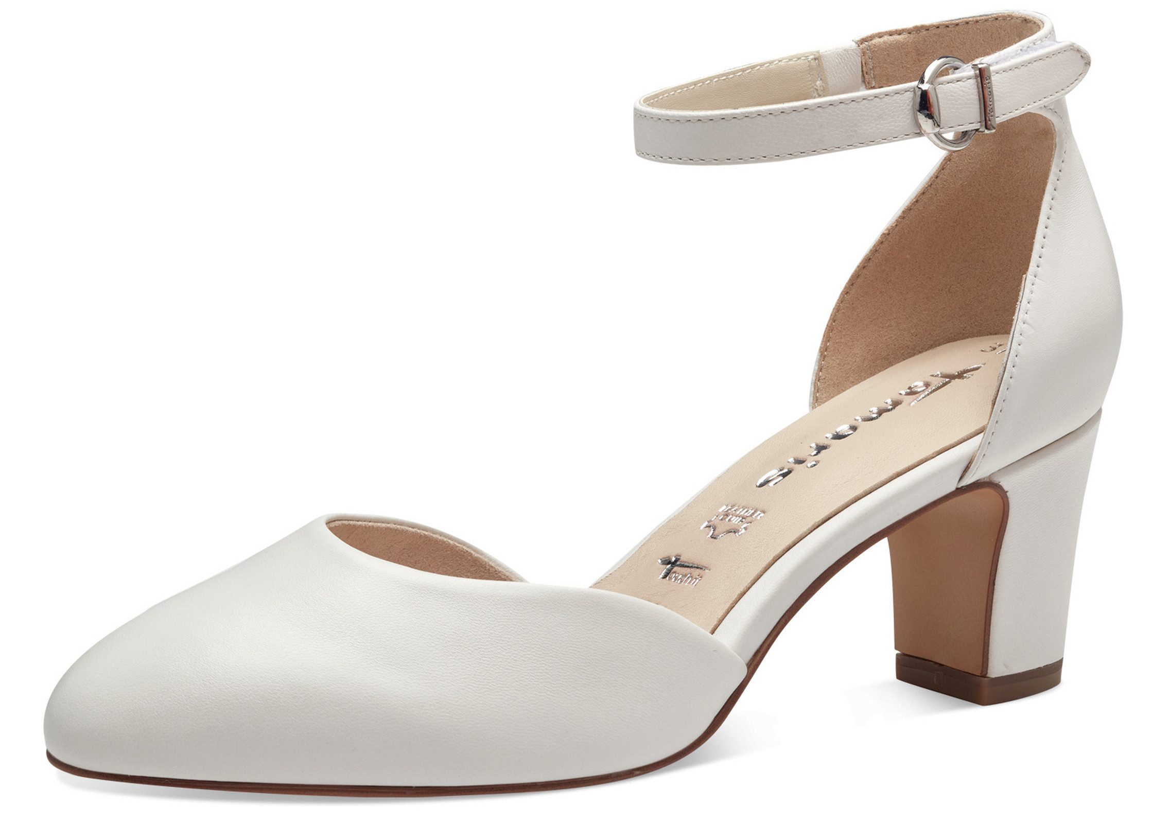 Tamaris 1-22401-42 117 White Leather Pumps