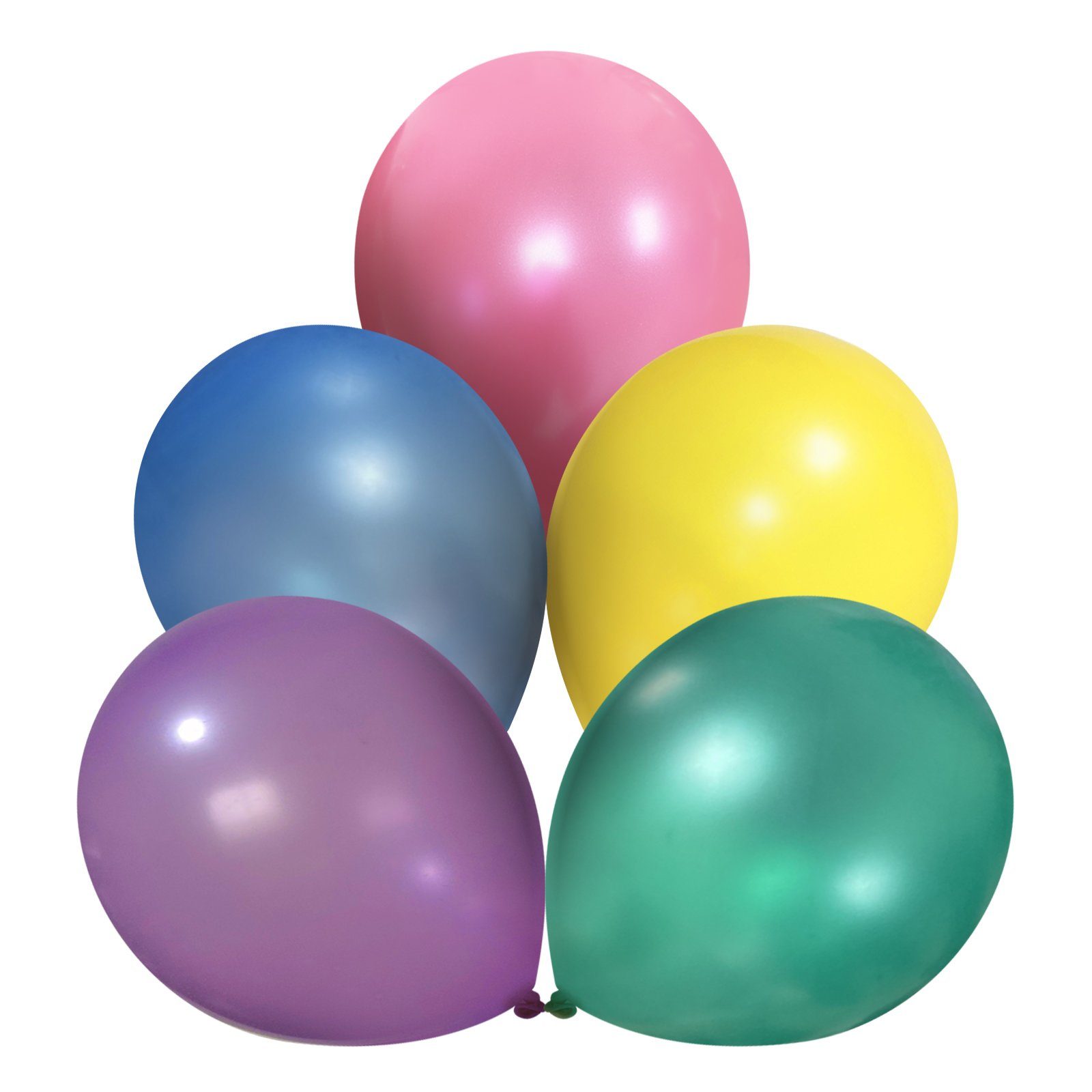 SunJas 12-Zoll-Ballon SLP-, Luftballon weiß/bunt pcs 30cm 100/200 Perlglanzfarbe
