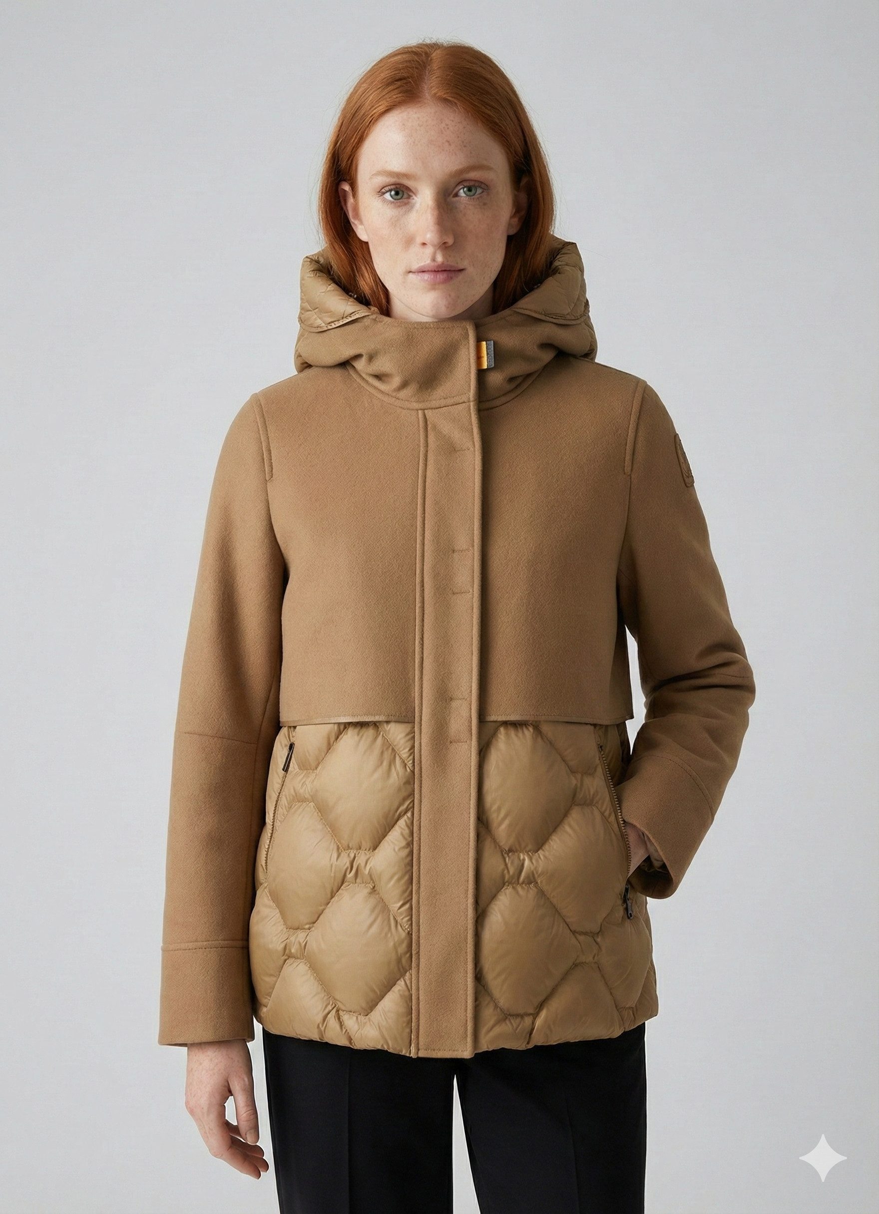 Parajumpers Daunenjacke PJS Nadine – Hybrid Winter Jacke MIT KAPUZE für Damen Camel Gr. S
