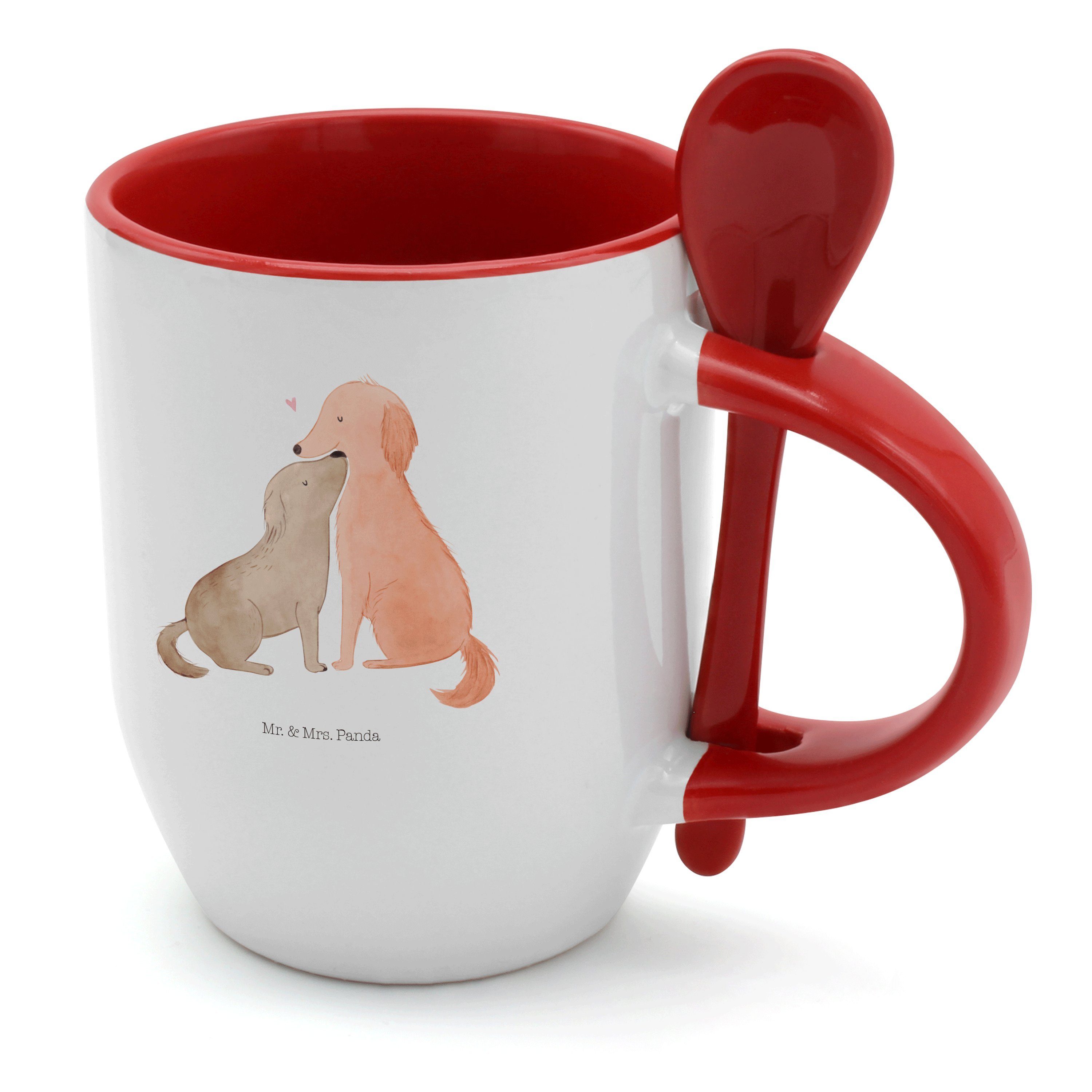 Mr. & Mrs. Panda Tasse Hunde Liebe - Weiß - Geschenk, verliebt, Tasse mit Spruch, Hund. Hund, Keramik