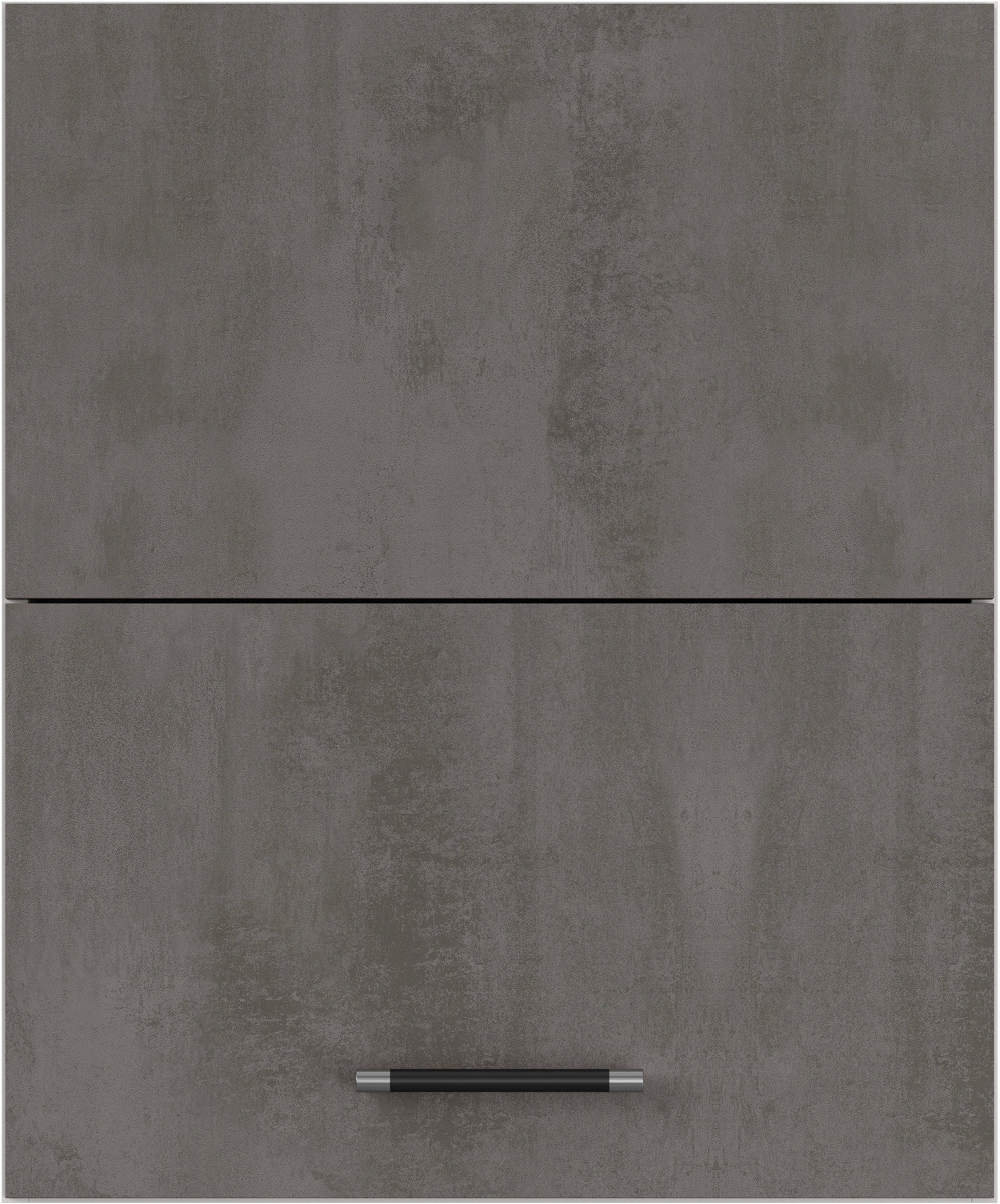 Falt-Lifttür Beton-Optik | Space mit dunkelgrau KÜCHEN 2 bestehend Grey aus Fronten Schiefer Faltlifthängeschrank IMPULS