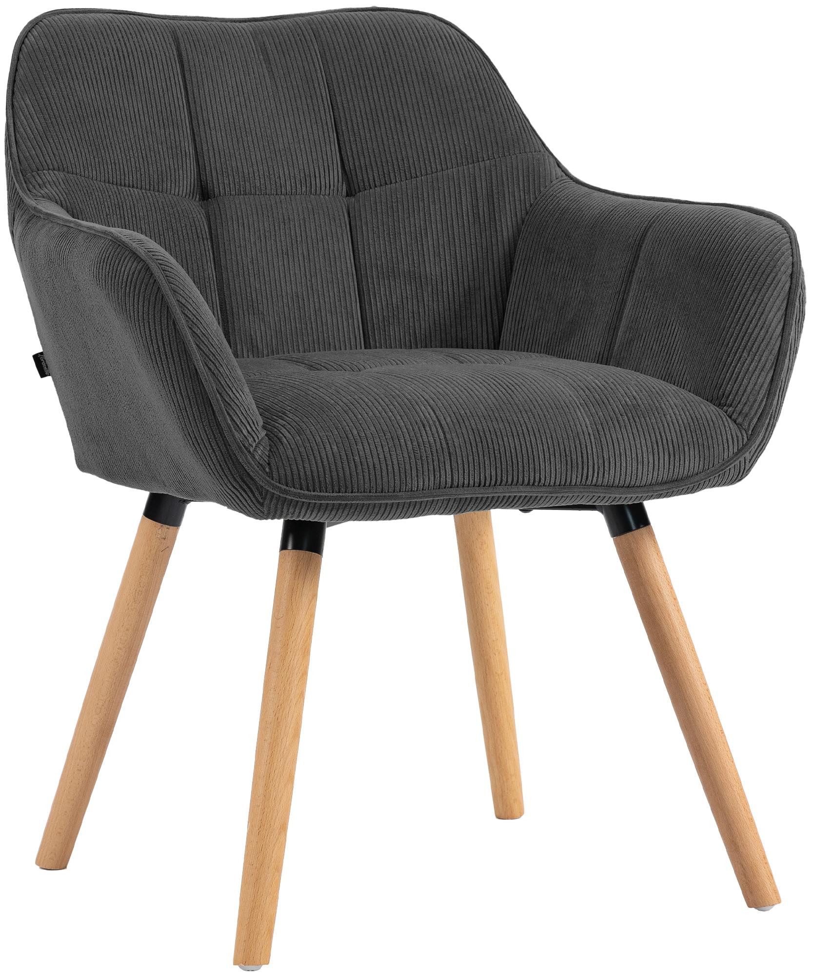 CLP Esszimmerstuhl Vienna (1er, 1 St), Cordbezug, Buchenholzbeine, bis 150 kg