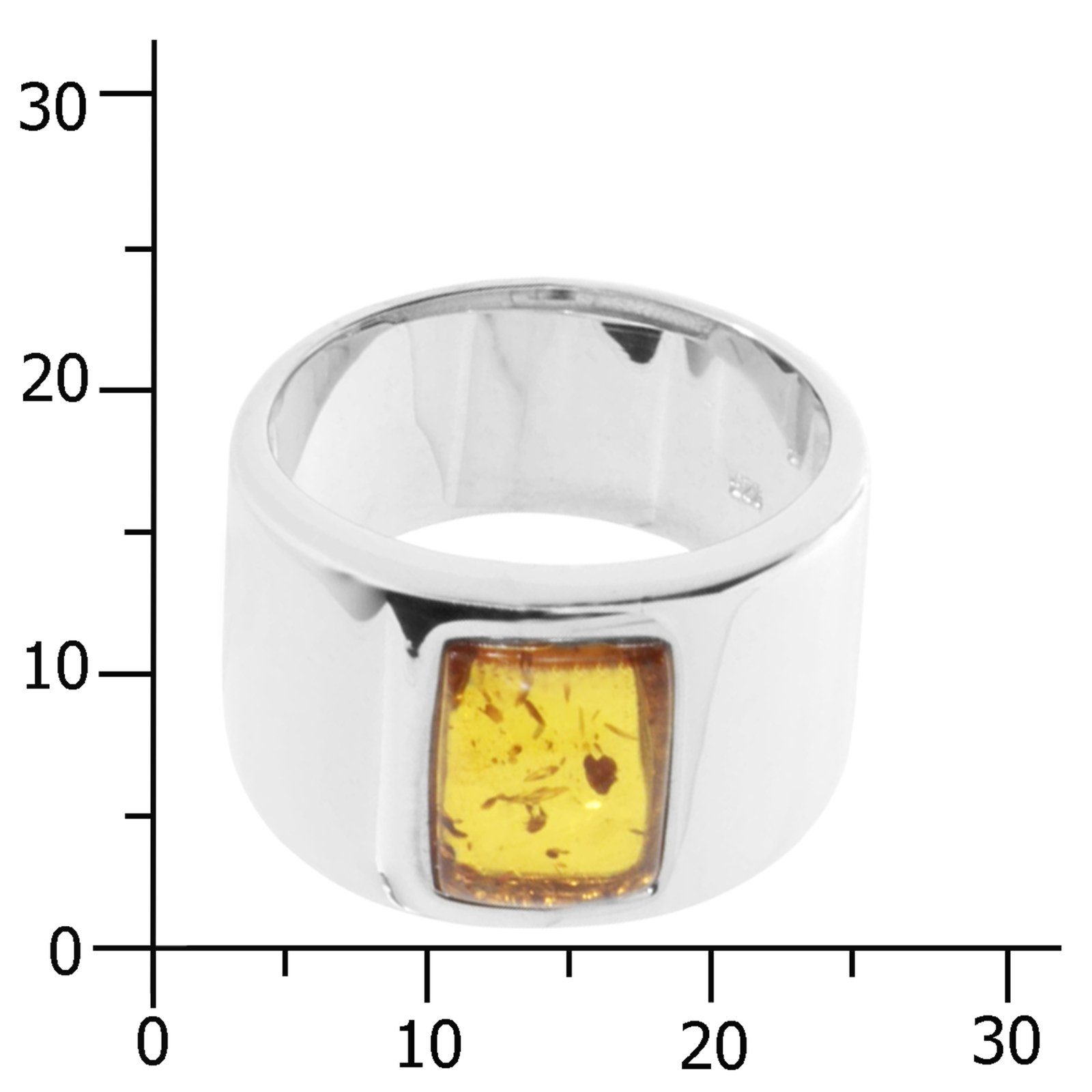 OSTSEE-SCHMUCK Silberring - Feikje - Silber 925/000 - Bernstein (1-tlg)