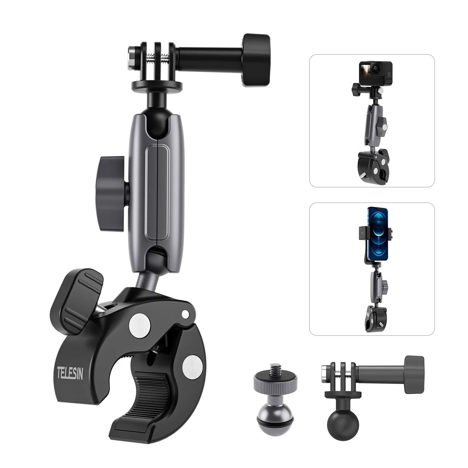 Action Cam-Halterung Fahrrad Halter für GoPro HERO 12 11 360° Motorrad Lenkerhalterung