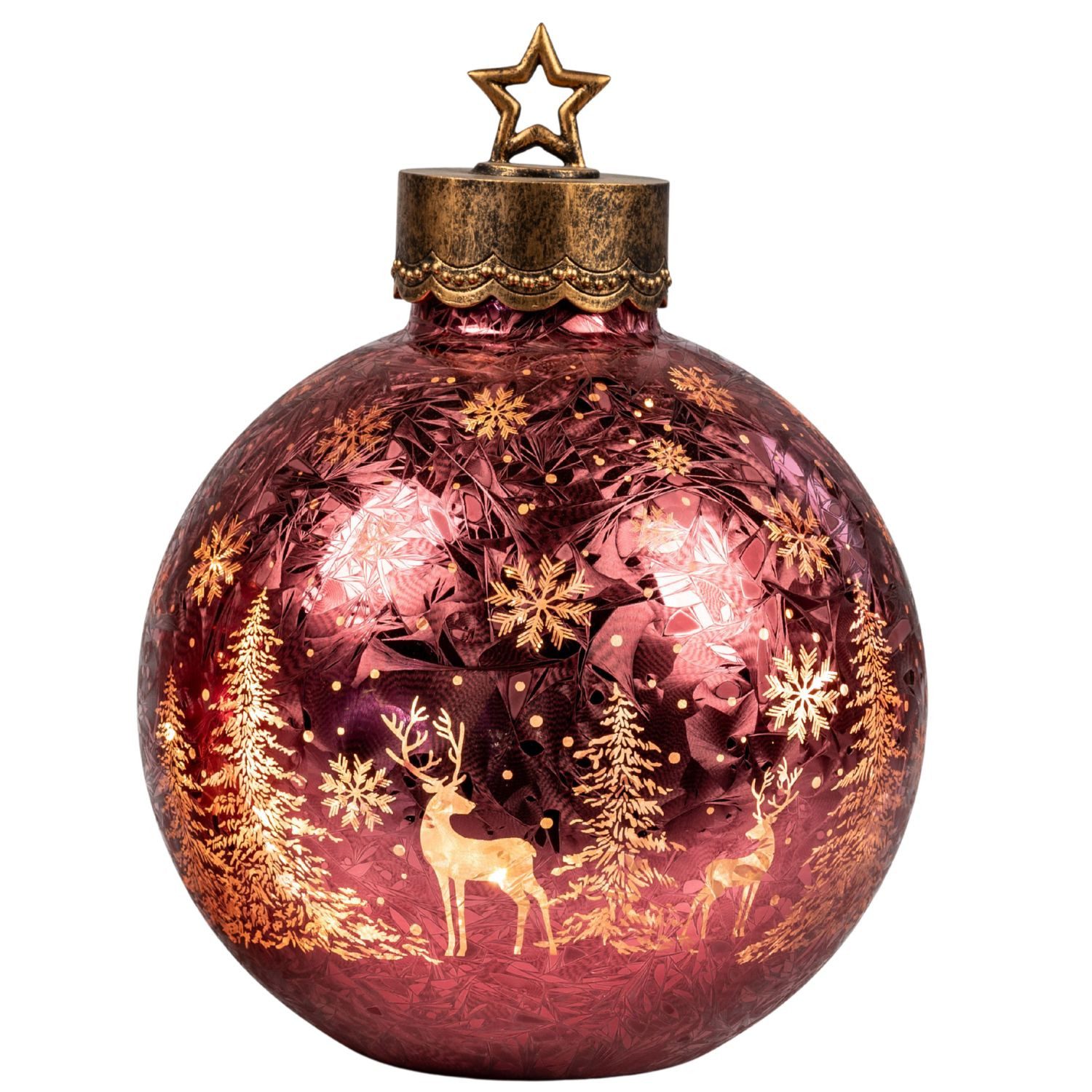 formano Dekofigur Frosty Winterwald, Mit Timerfunktion, Rot, Stern, H: 35cm